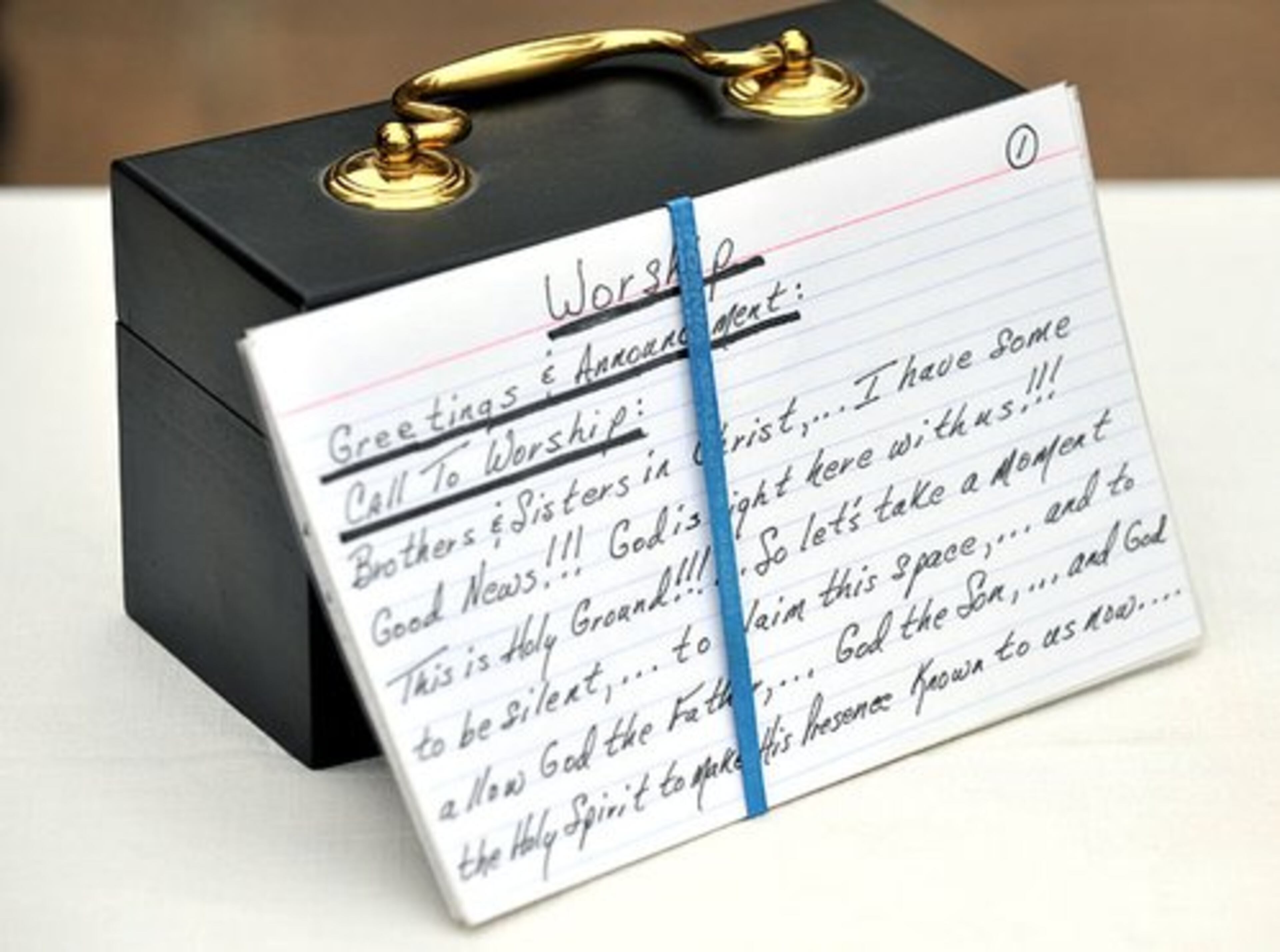 Notes for the worship service.