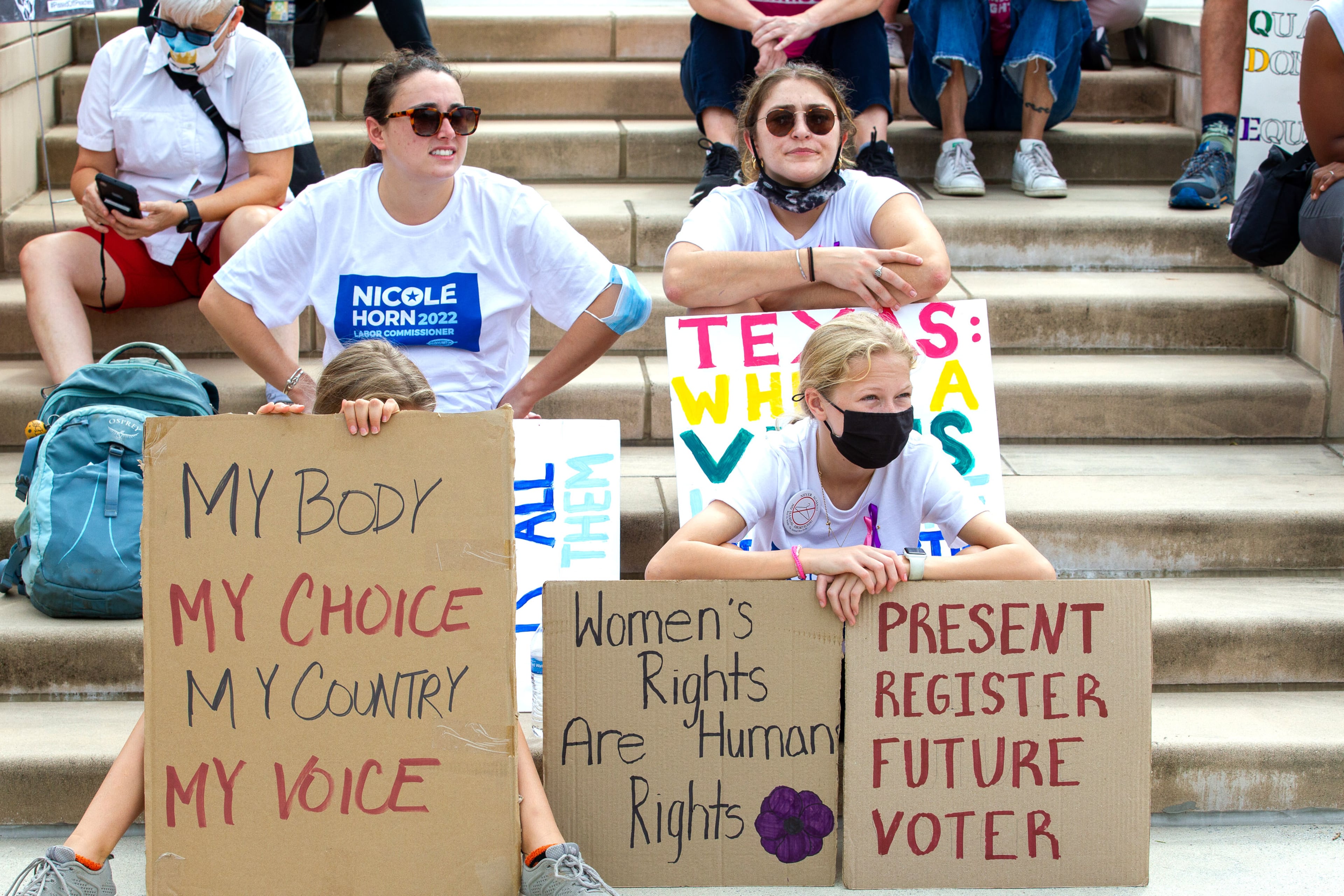 People fill Liberty Plaza during the Rally & March for Reproductive Justice near the state Capitol in Atlanta on Saturday, October 2, 2021. The event was part of Women's March rallies across Georgia and the U.S. (Photo: Steve Schaefer for The Atlanta Journal-Constitution)