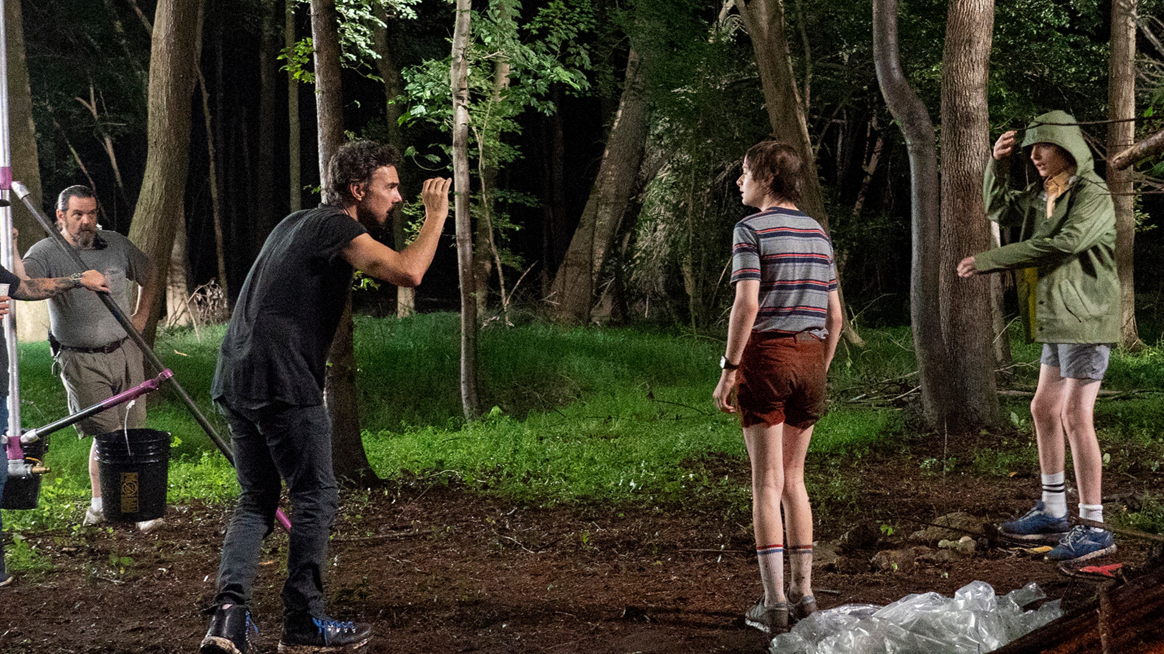 Director Shawn Levy shooting "Stranger Things" actors Noah Schnapp and Finn Wolfhard during season 3. Tina Rowden/Netflix