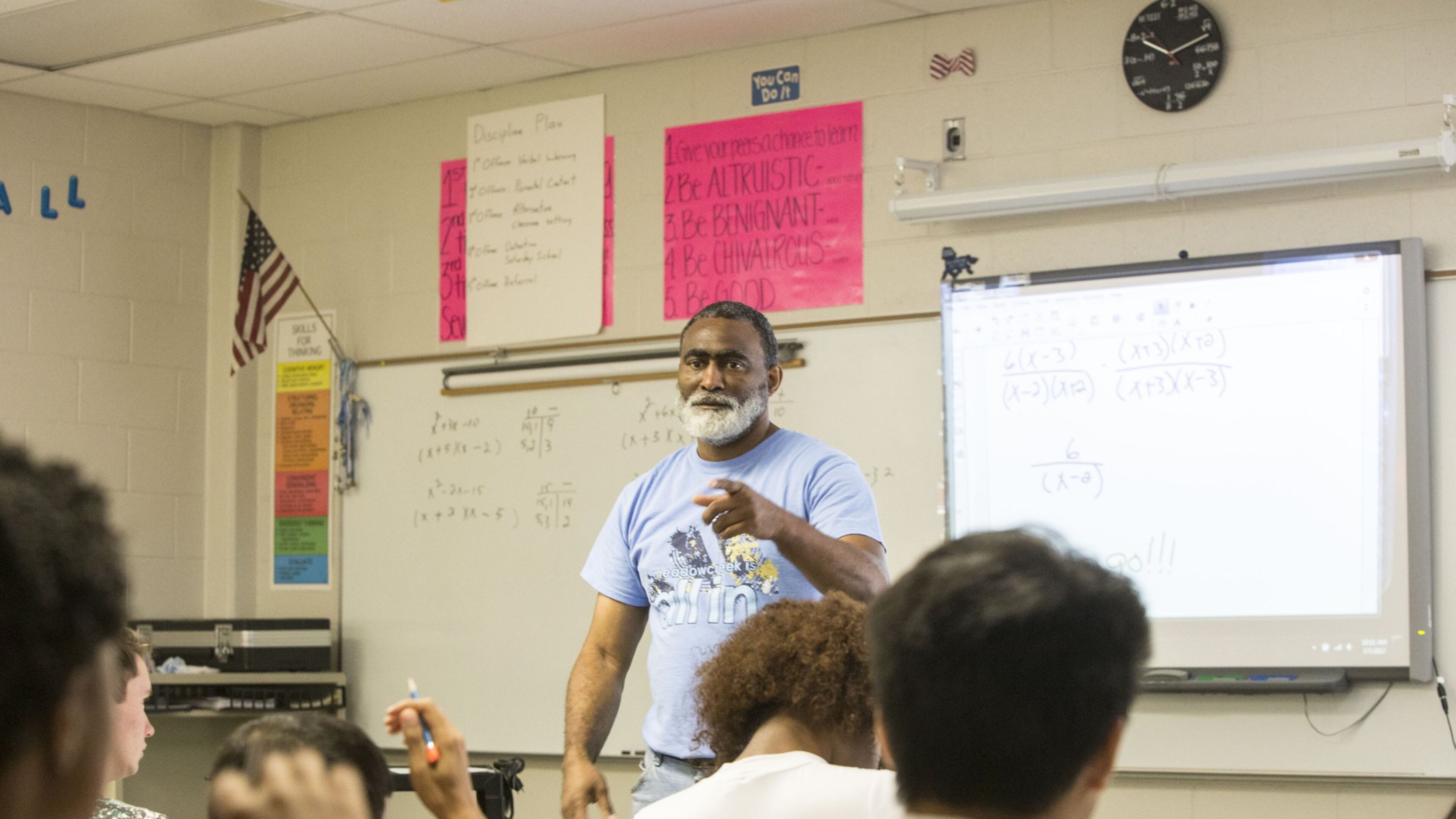 Preston Hughes, a math teacher at Meadowcreek High School, announces a test to his summer school class on July 7, 2017 in Norcross. Metro Atlanta school districts are seeking more than 1,000 school teachers in the next few weeks. Chad Rhym/Chad.Rhym@ajc.com
