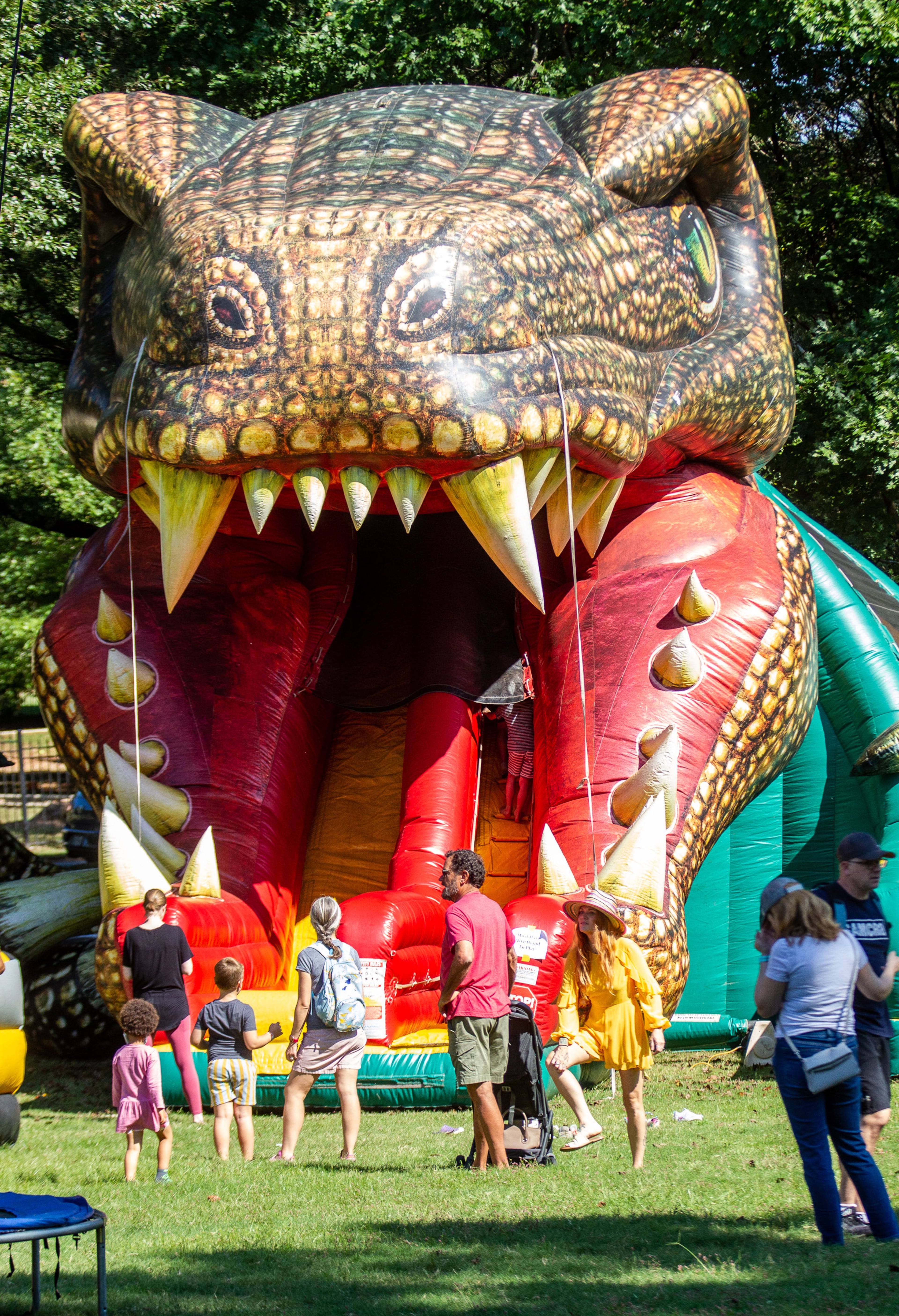 Families check out the rides and attractions in the children’s area during the Festival on Ponce at Olmstead Linear Park in Atlanta, on Sunday, October 10, 2021. (Photo: Steve Schaefer for The Atlanta Journal-Constitution)