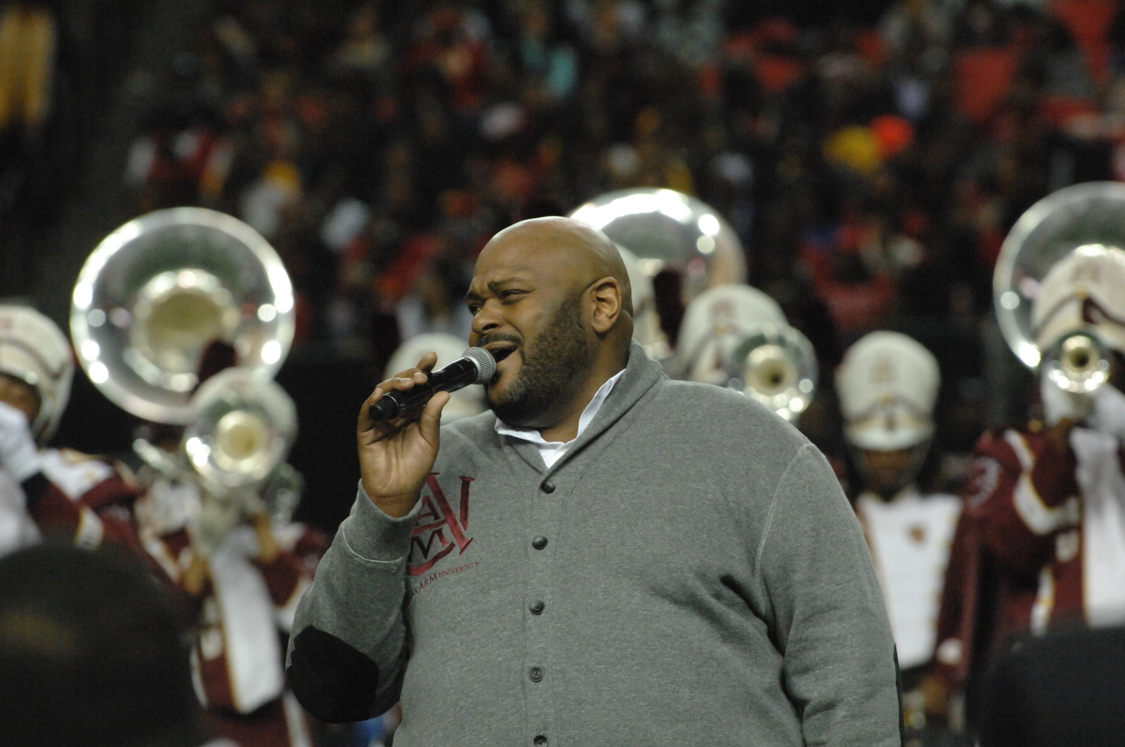 012817 Alabama A&M alum Ruben Studdard performs with the marching band. Battle of the Bands at the Georgia Dome in Atlanta.
W.A. Bridges Jr. special