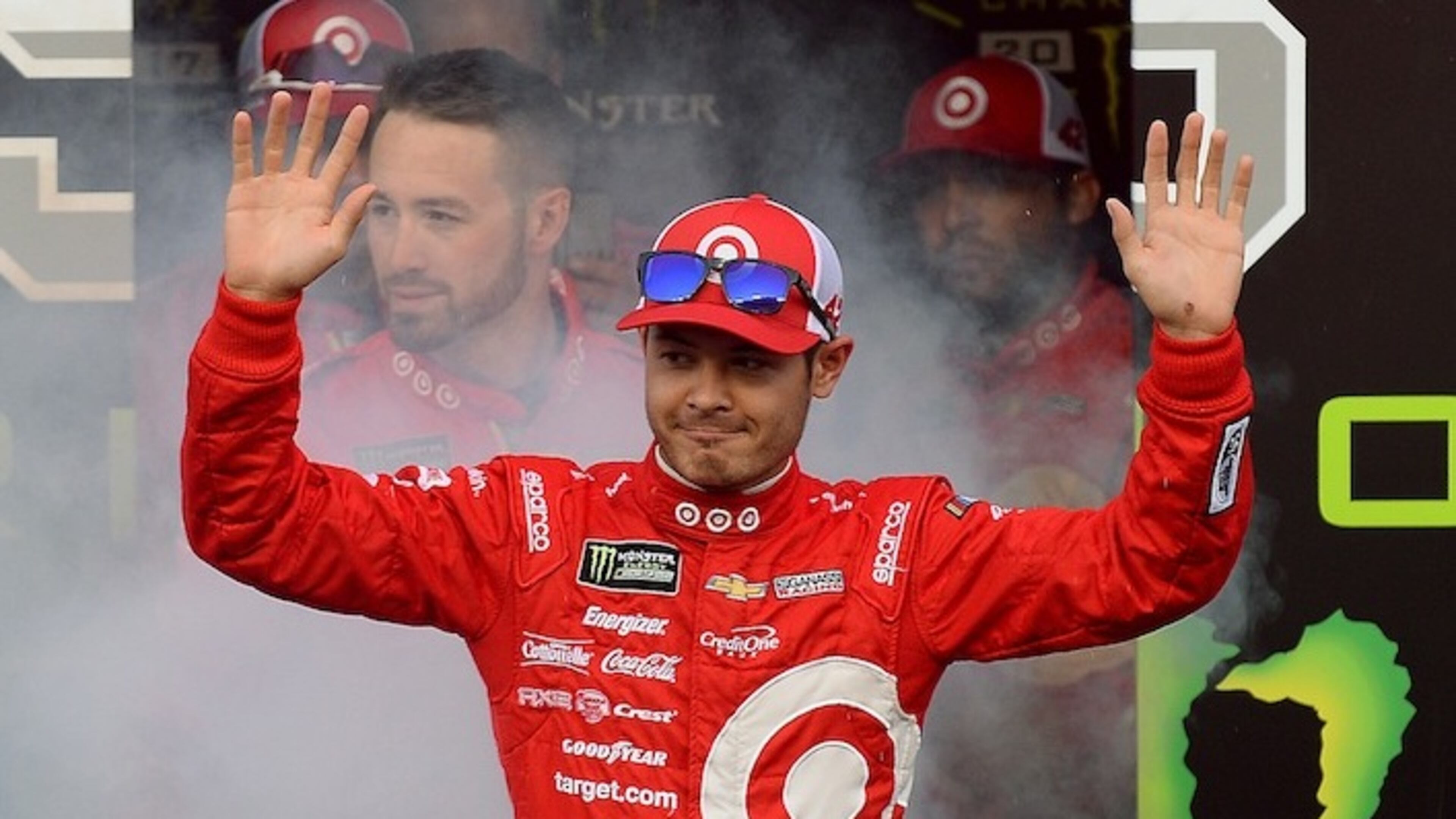 NASCAR driver Kyle Larson and his team are introduced prior to the NASCAR Monster Energy All-Star Race on May 20, 2017, at Charlotte Motor Speedway in Concord, N.C. (Jeff Siner/Charlotte Observer/TNS)