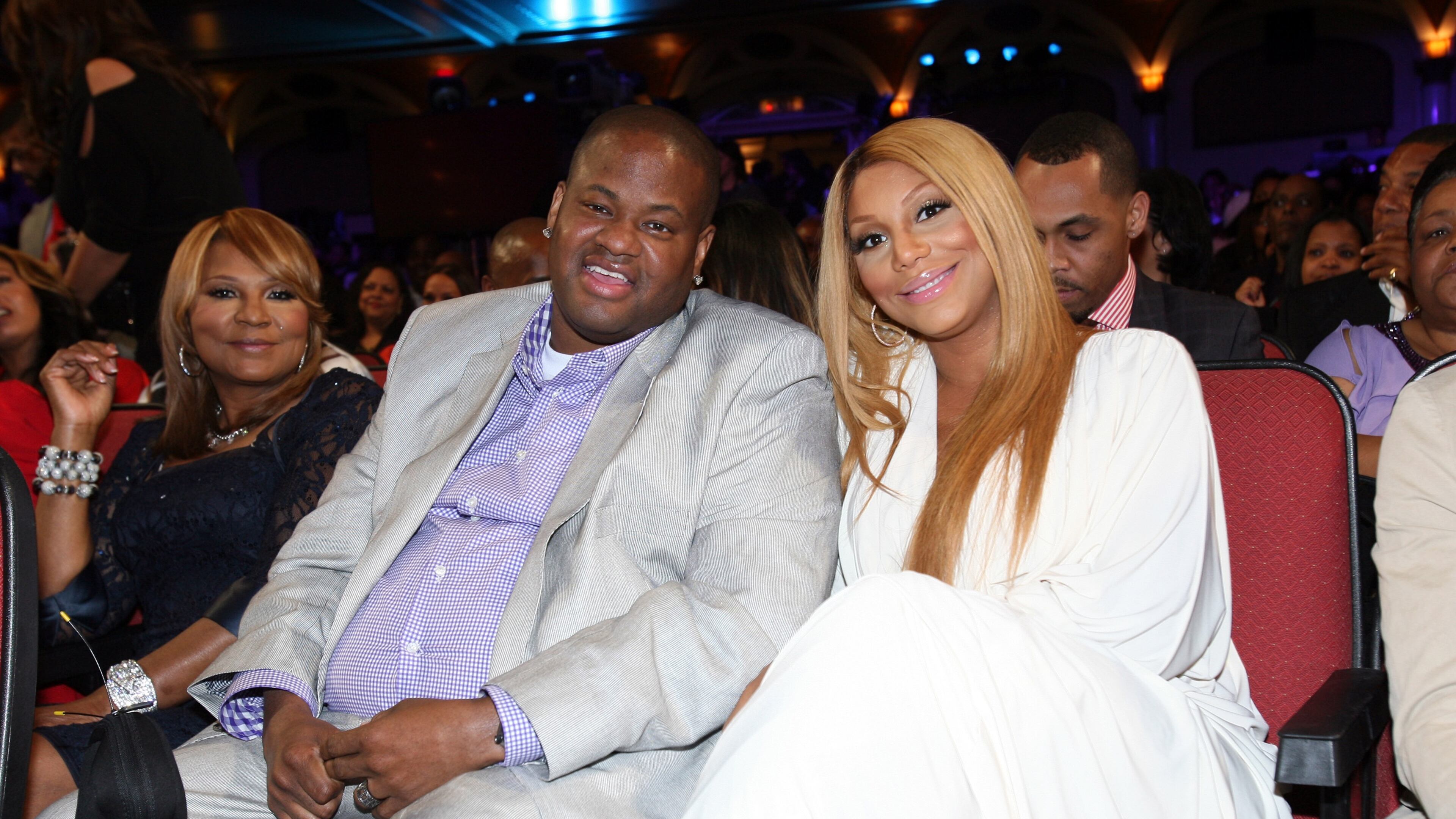 LOS ANGELES, CA - MARCH 16: (L-R) Tv personality Evelyn Braxton, record producer Vincent Herbert, and singer Tamar Braxton attend the BET Celebration of Gospel 2013 at Orpheum Theatre on March 16, 2013 in Los Angeles, California. (Photo by Maury Phillips/Getty Images for BET)