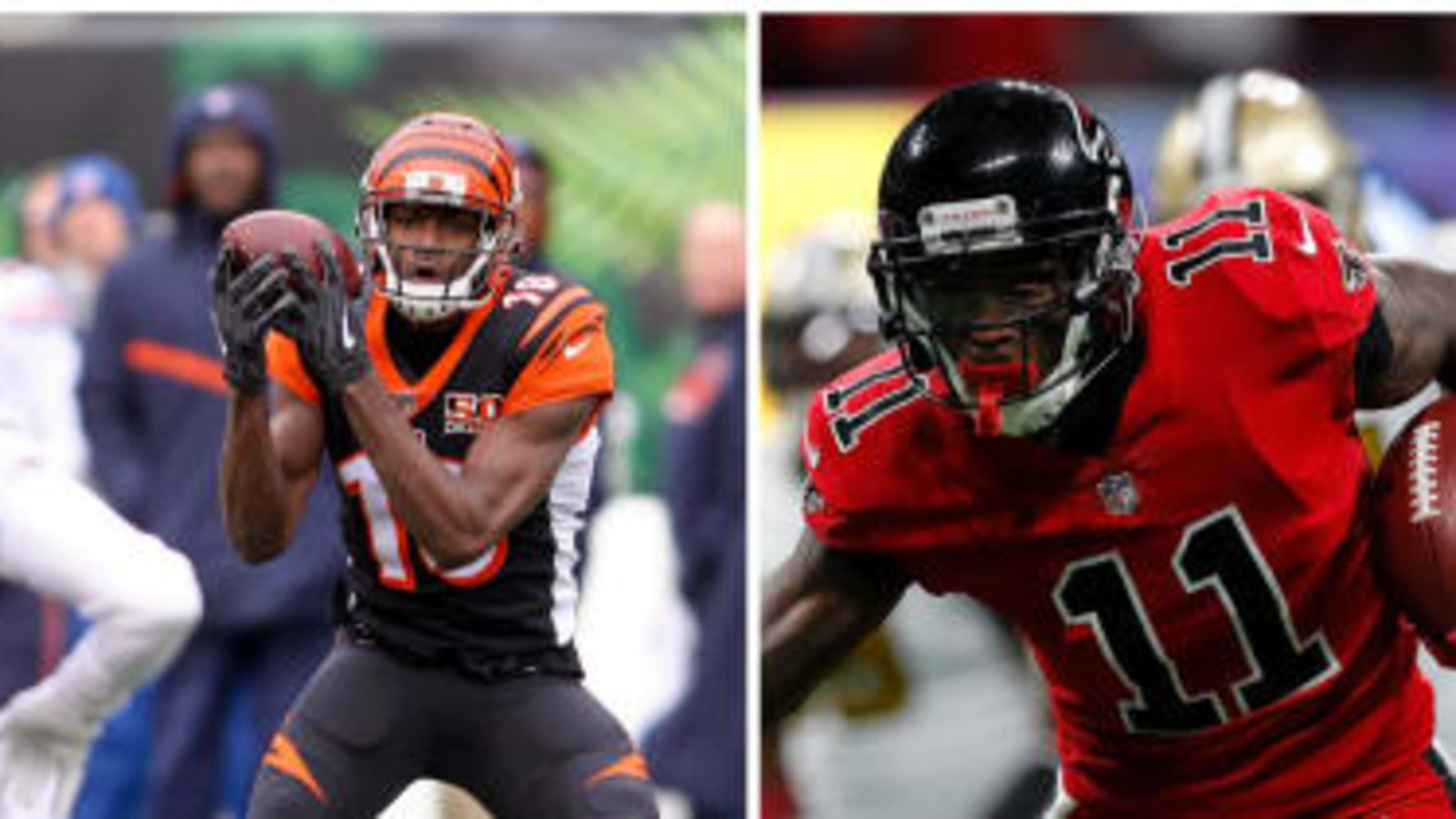 Cincinnati’s A.J. Green (left) and Atlanta’s Julio Jones went three picks apart in the 2011 NFL draft.