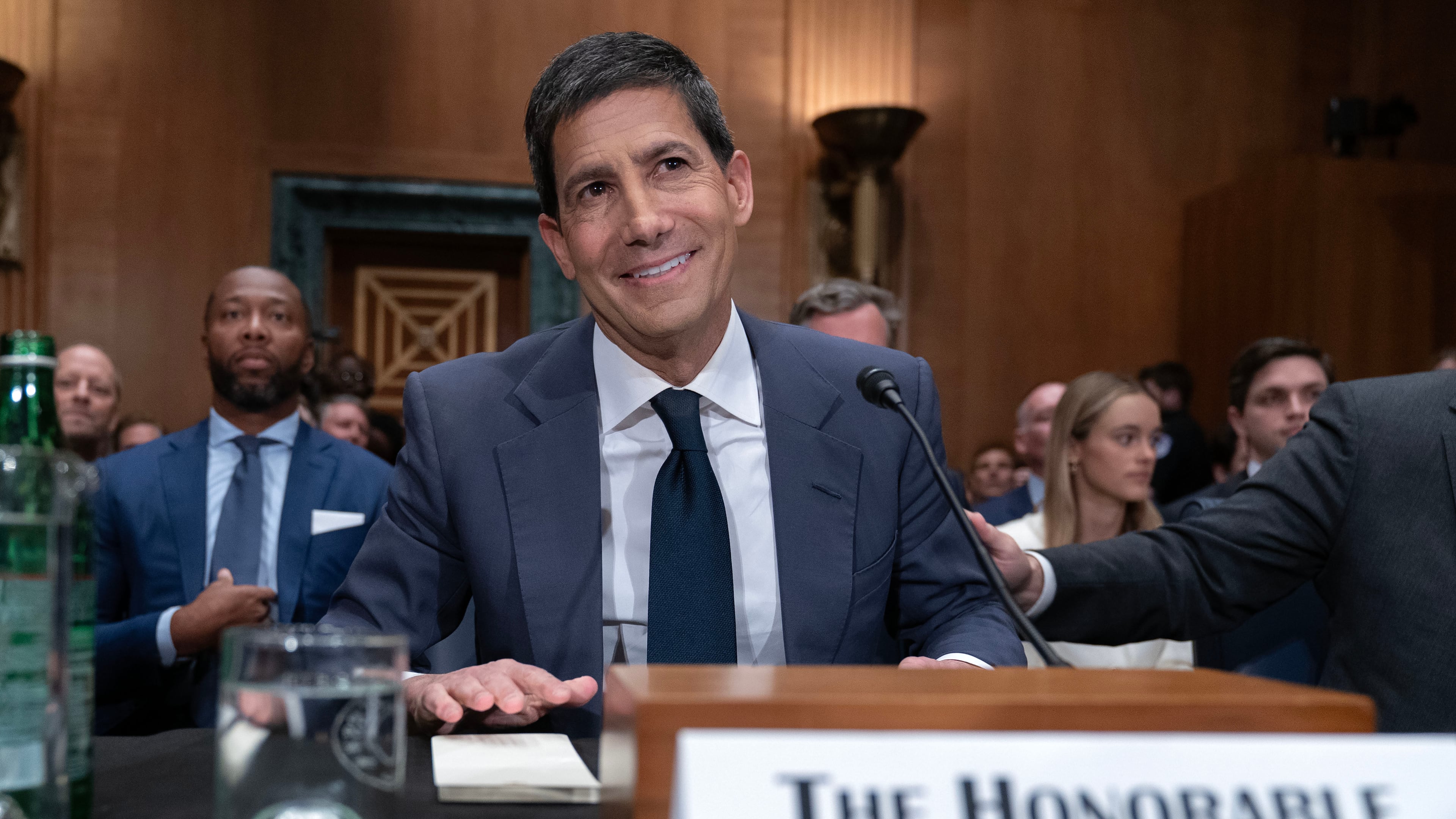 Kevin Warsh testifies during his nomination hearing to be a member and chairman of the Federal Reserve Board of Governors before the Senate Banking, Housing and Urban Affairs Committee on Capitol Hill, in Washington Tuesday, April 21, 2026. (AP Photo/Jose Luis Magana)