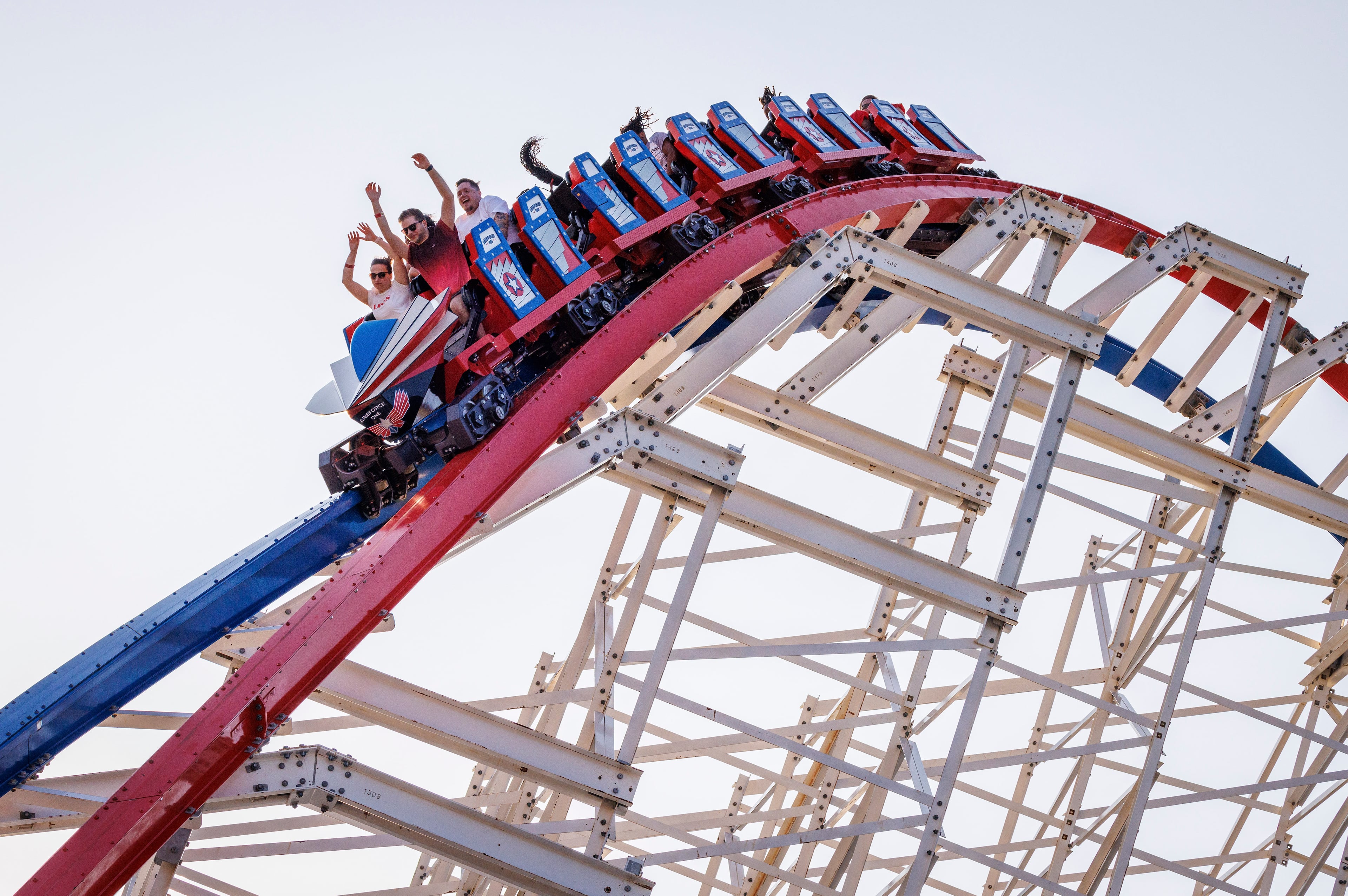 ArieForce One, an acclaimed new roller coaster at Fun Spot America Atlanta in Fayetteville, Ga. on June 11, 2023. (Dustin Chambers/The New York Times)