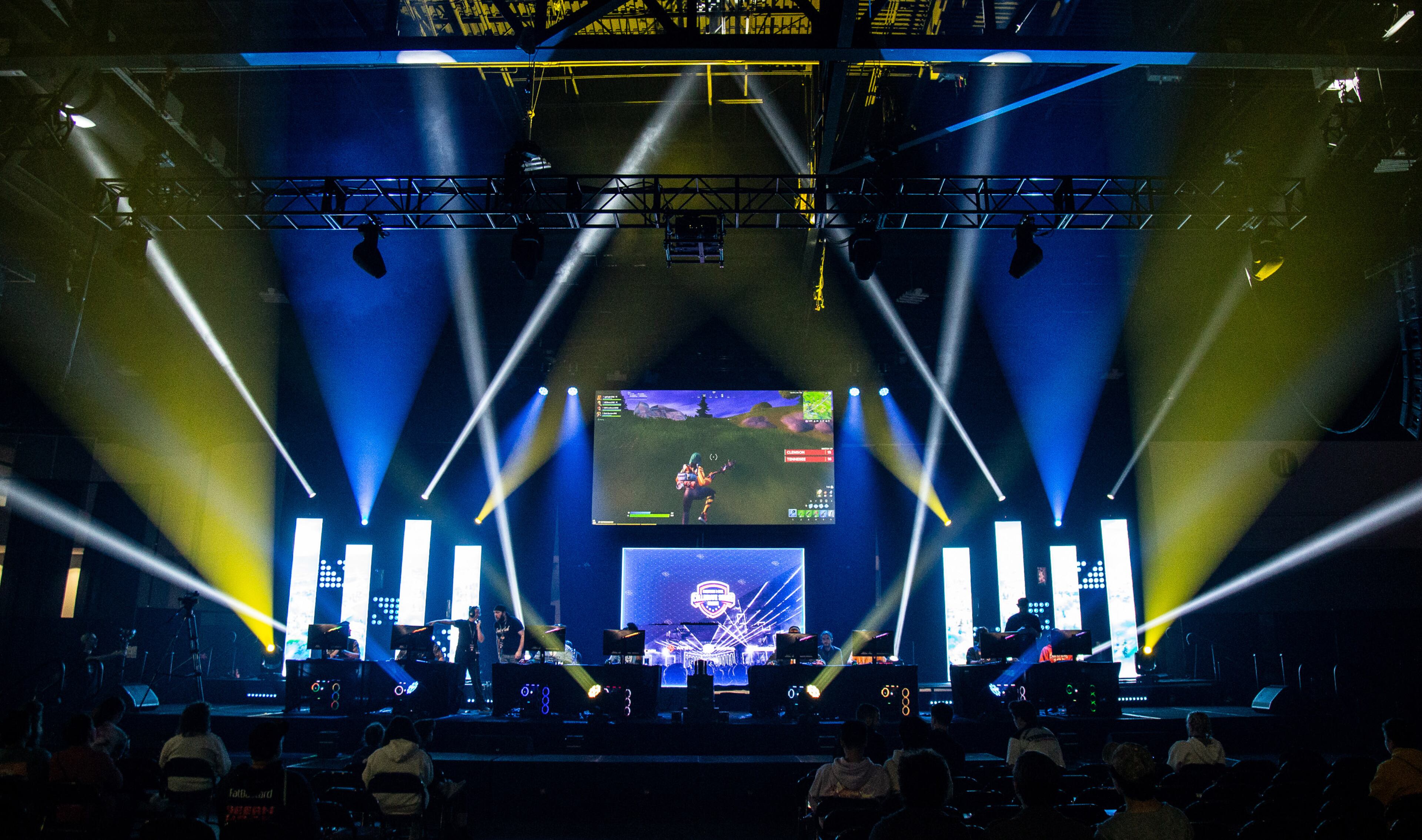 Competitors play Fortnite during a college competition at DreamHack Atlanta at the Georgia World Congress Center Sunday, November 17, 2019. STEVE SCHAEFER / SPECIAL TO THE AJC