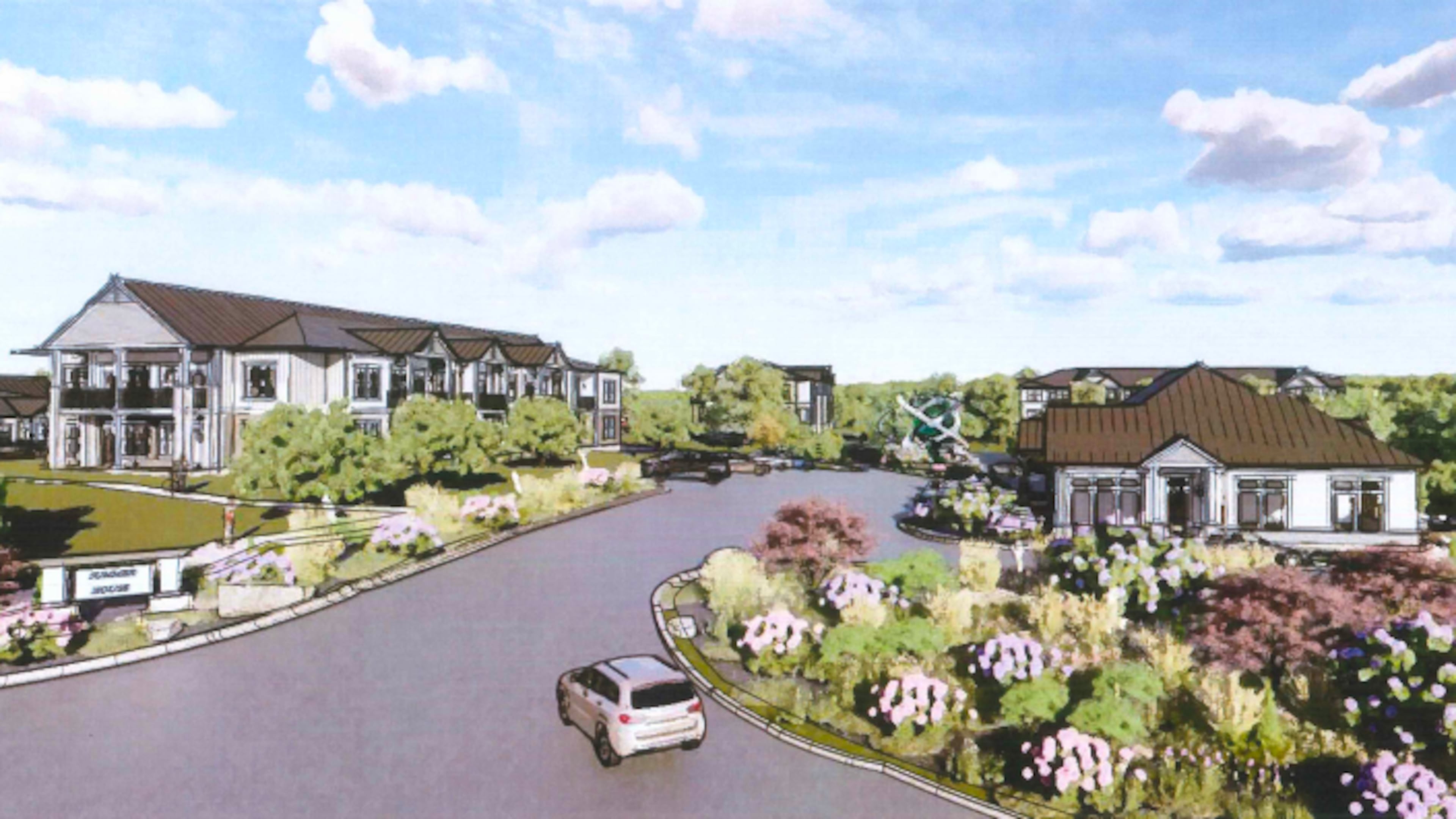 A rendering of the 252-apartment development proposed on Peachtree Industrial Boulevard at Price Road. (Courtesy City of Sugar Hill)