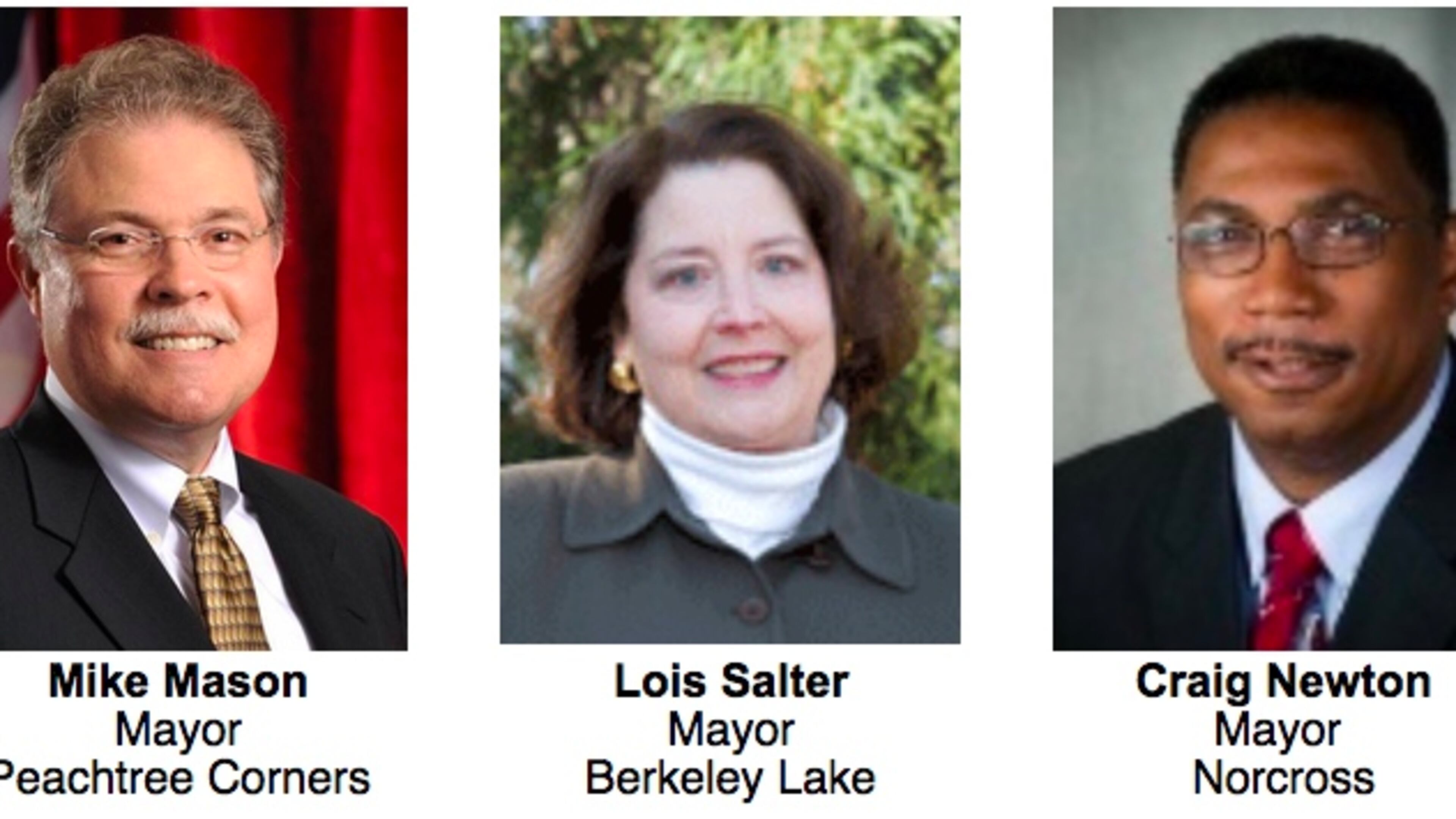 The mayors of Berkeley Lake, Norcross and Peachtree Corners will join the Southwest Gwinnett Chamber for a panel discussion on the common issues facing the cities July 13 in Peachtree Corners. Courtesy Southwest Gwinnett Chamber