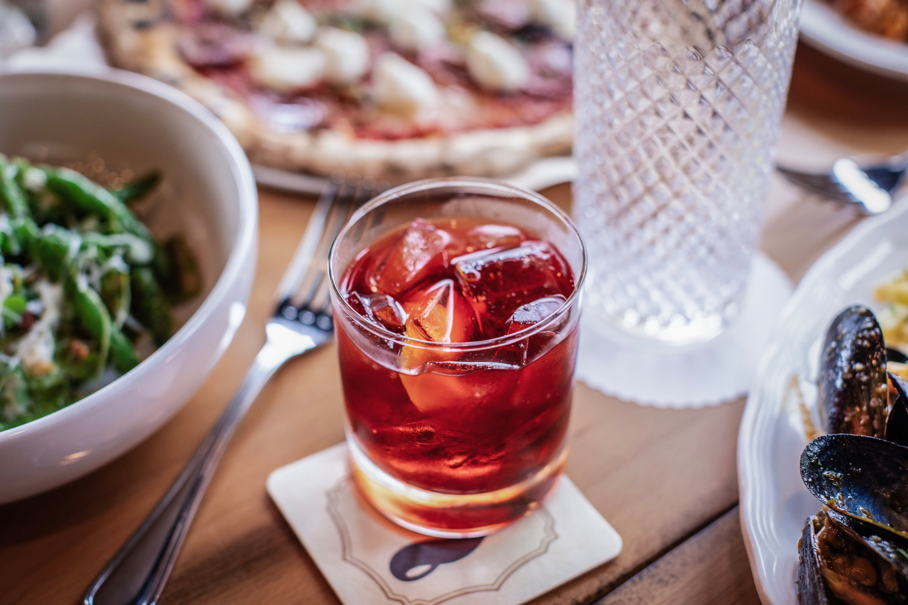 Bicicletta serves a house negroni on draft. (Courtesy of Bicicletta)