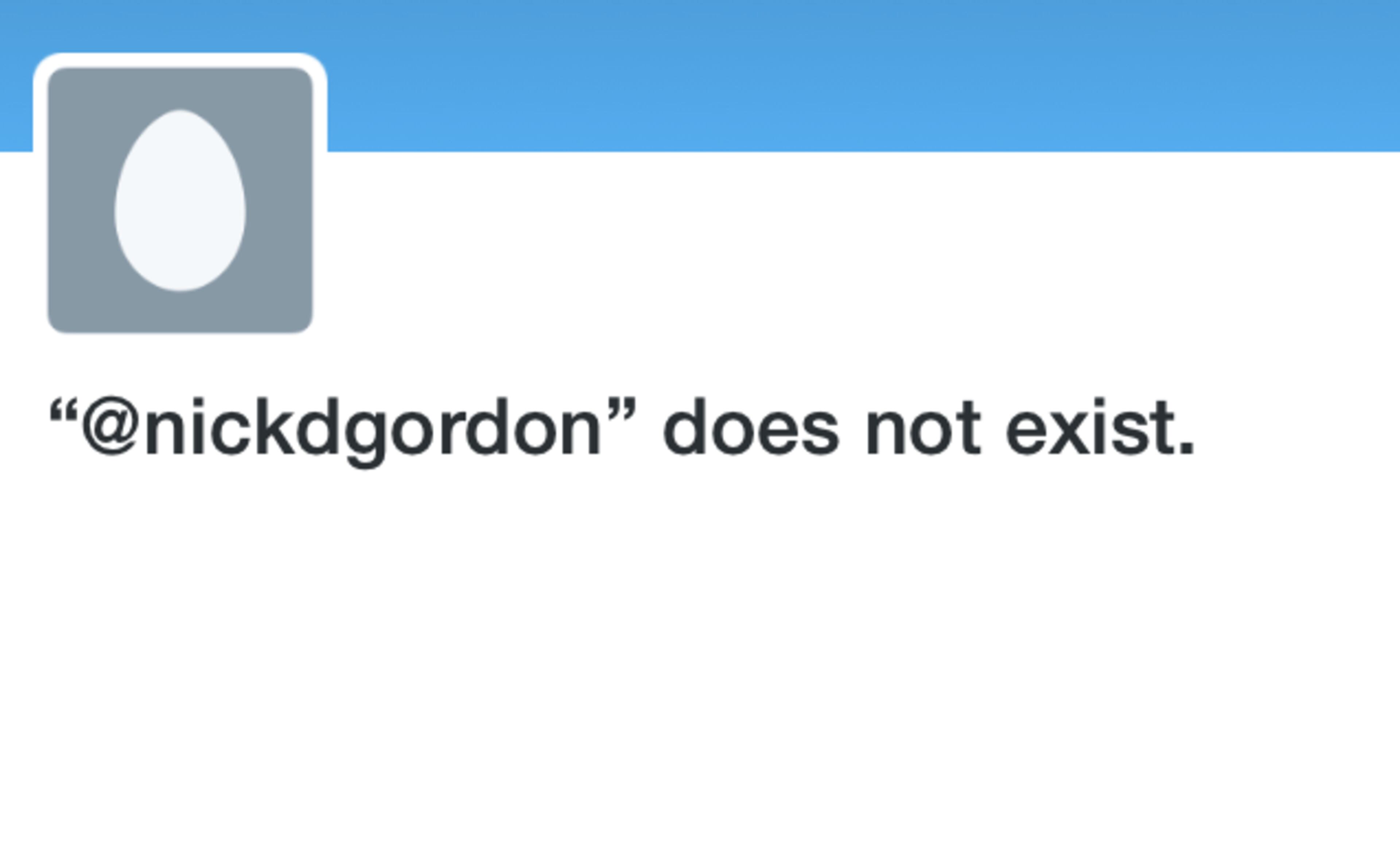 Nick's Twitter account has been deleted.