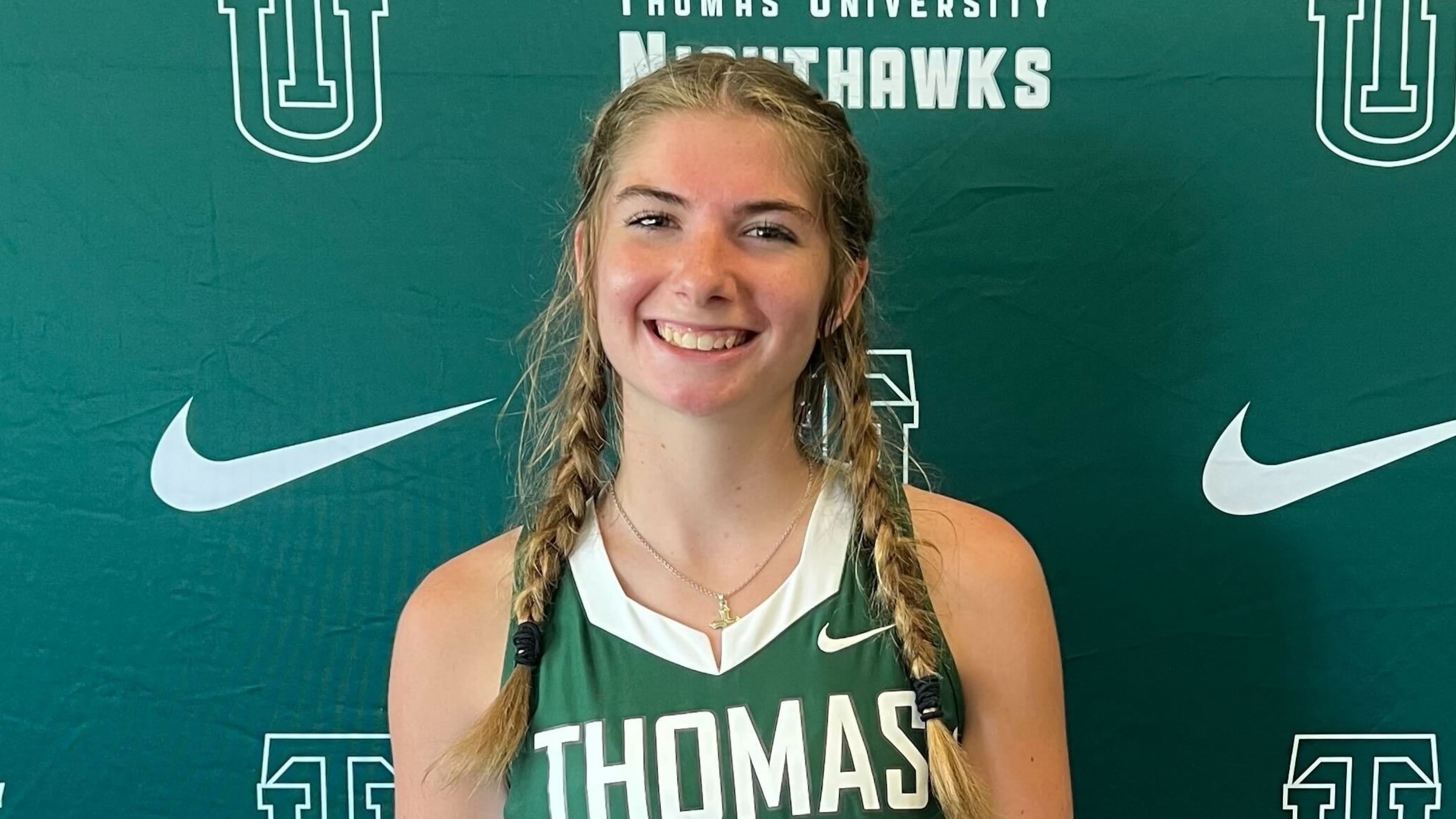 Marietta High School student Cate Gruehn was awarded a scholarship to play flag football at Thomas University.