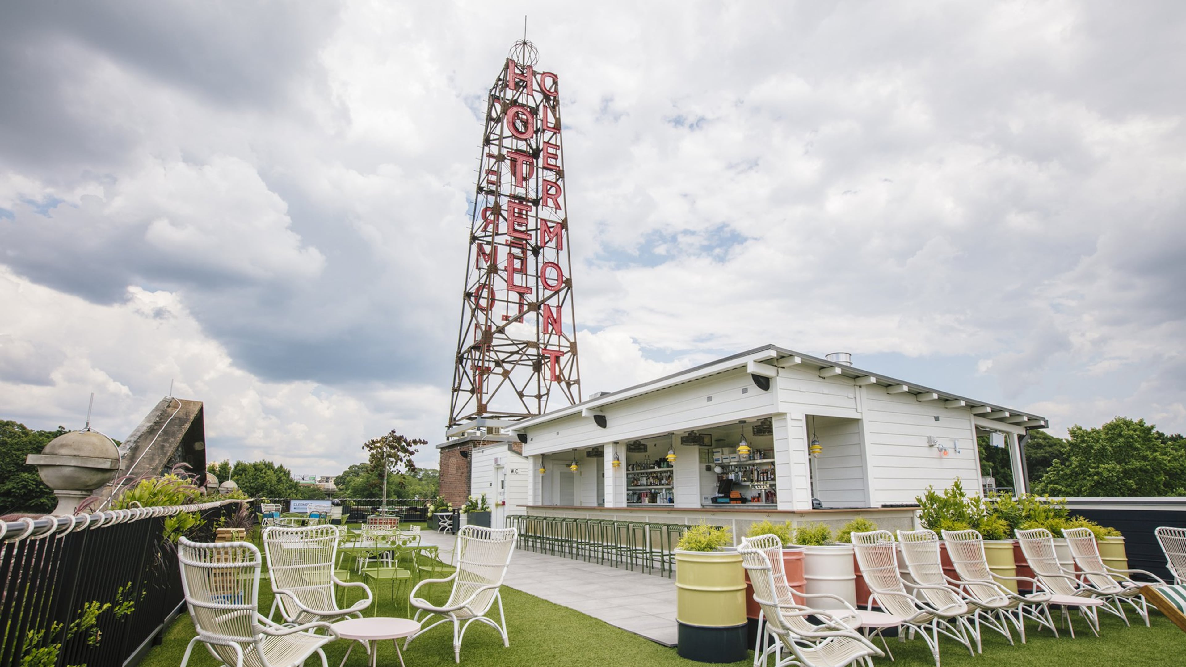 The artificial turf-covered rooftop at the Clermont Hotel is an Instagrammers’ paradise with panoramic city views, a neon radio tower and plenty of spaces to perch with a beverage. CONTRIBUTED BY ASHER MOSS