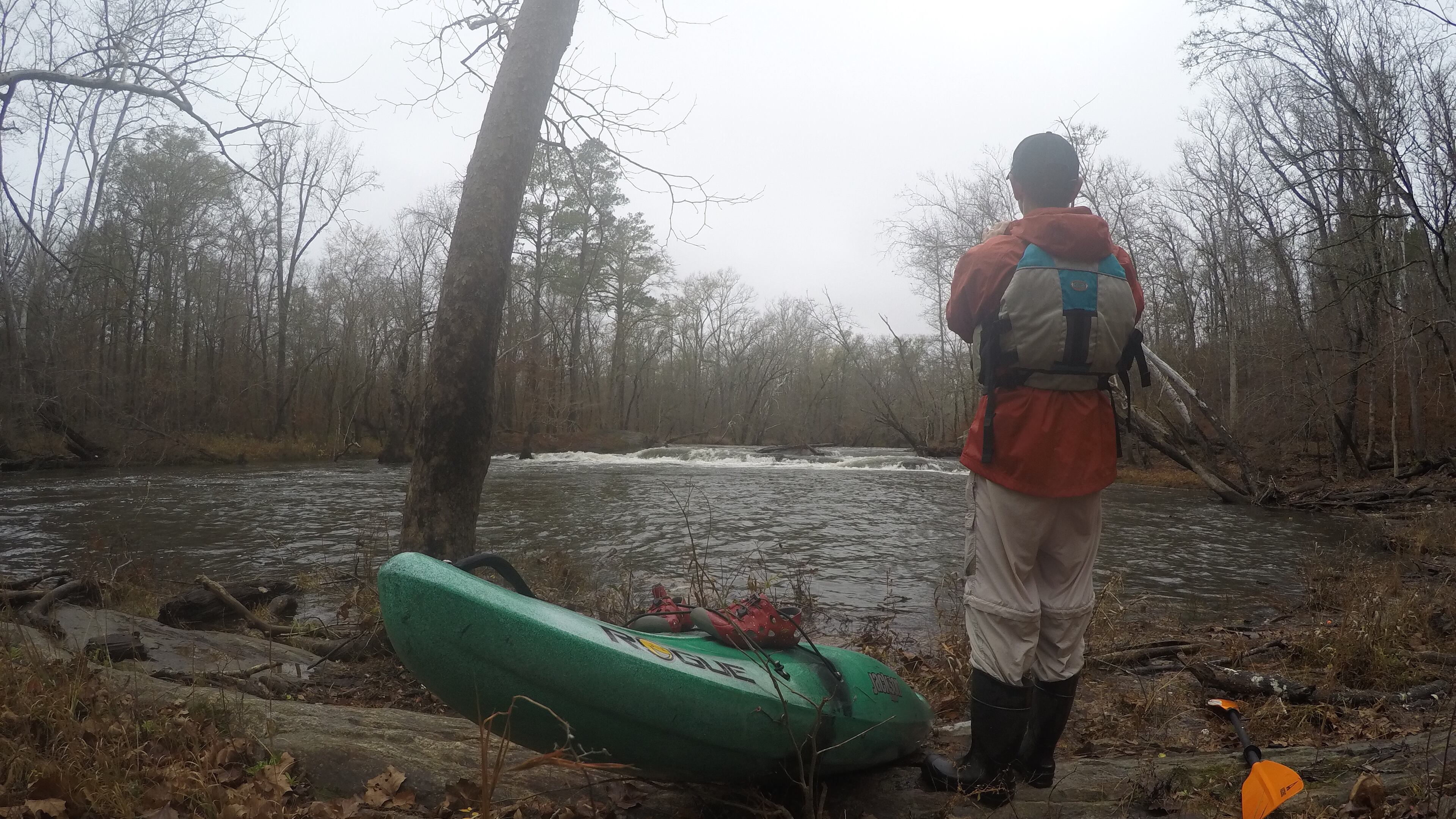 Gordon Johnston waits for a fellow kayaker after running a secluded rapid on a narrow channel around the first island of the Seven Islands section of the Ocmulgee River.
Courtesy of Gordon Johnston
