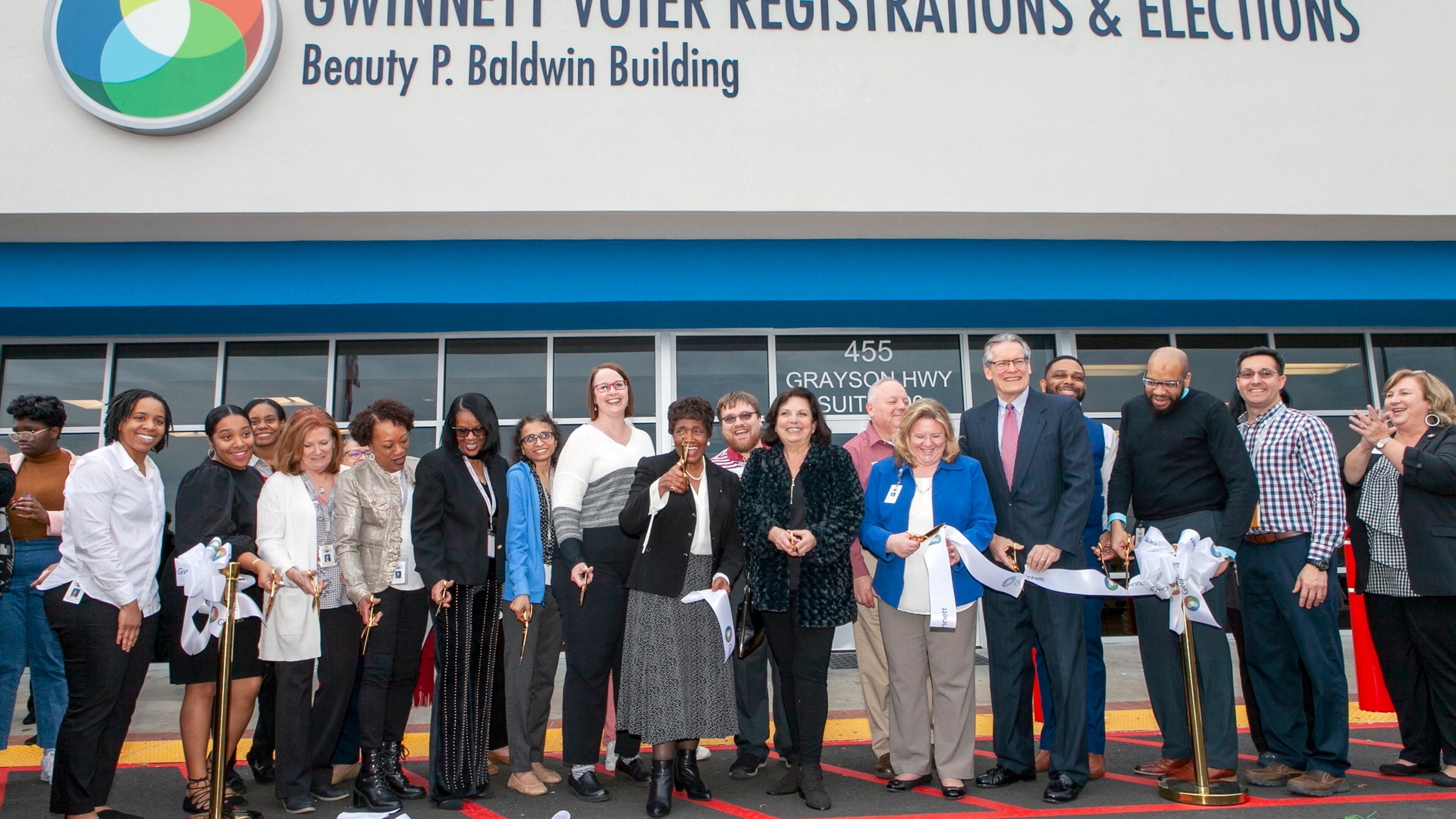 Gwinnett dedicates the newly renovated Voter Registrations & Elections building for Beauty P. Baldwin. (Courtesy Gwinnett County)