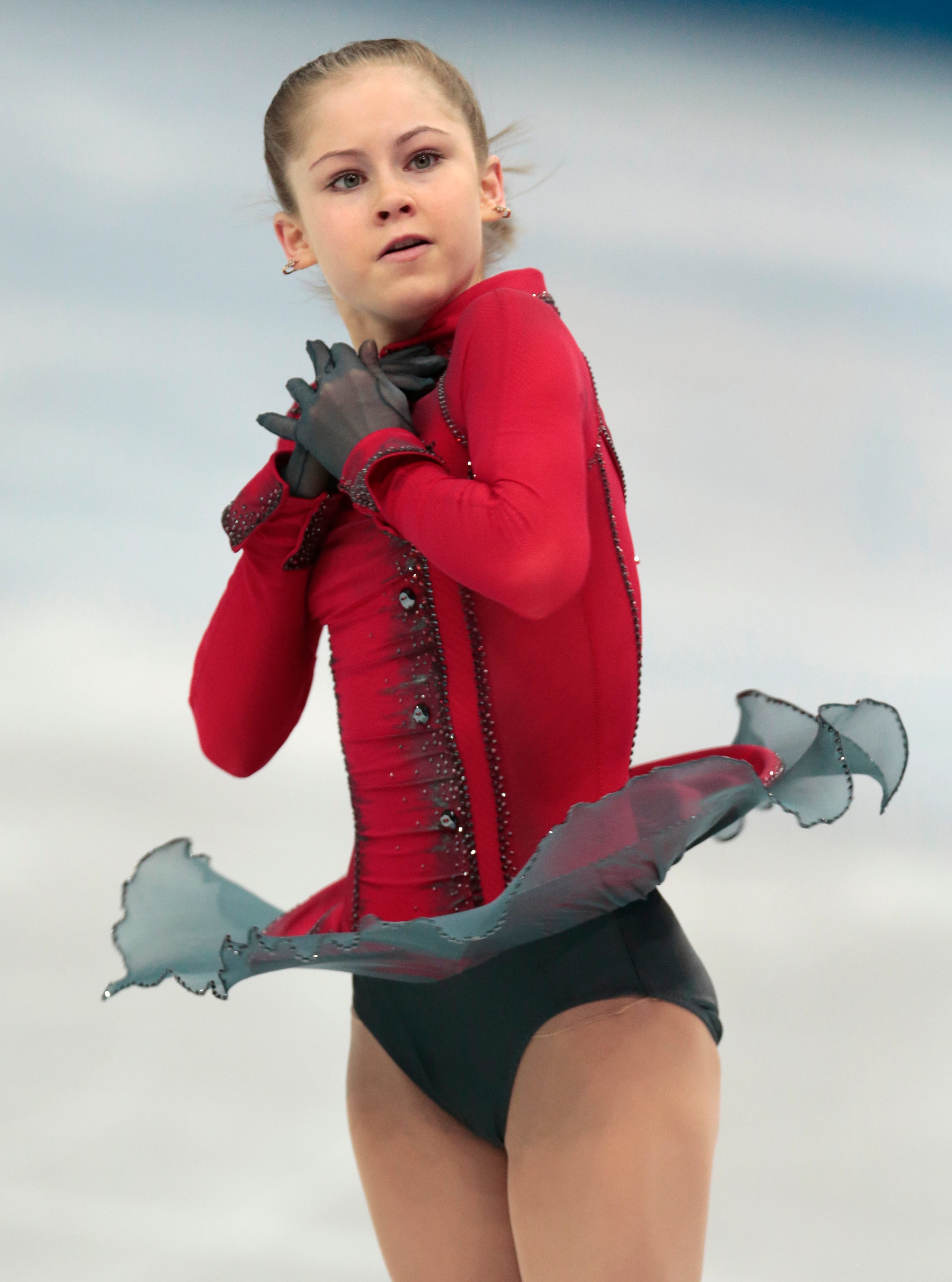 Julia Lipnitskaia of Russia competes in the women's team free skate figure skating competition at the Iceberg Skating Palace during the 2014 Winter Olympics, Sunday, Feb. 9, 2014, in Sochi, Russia.
