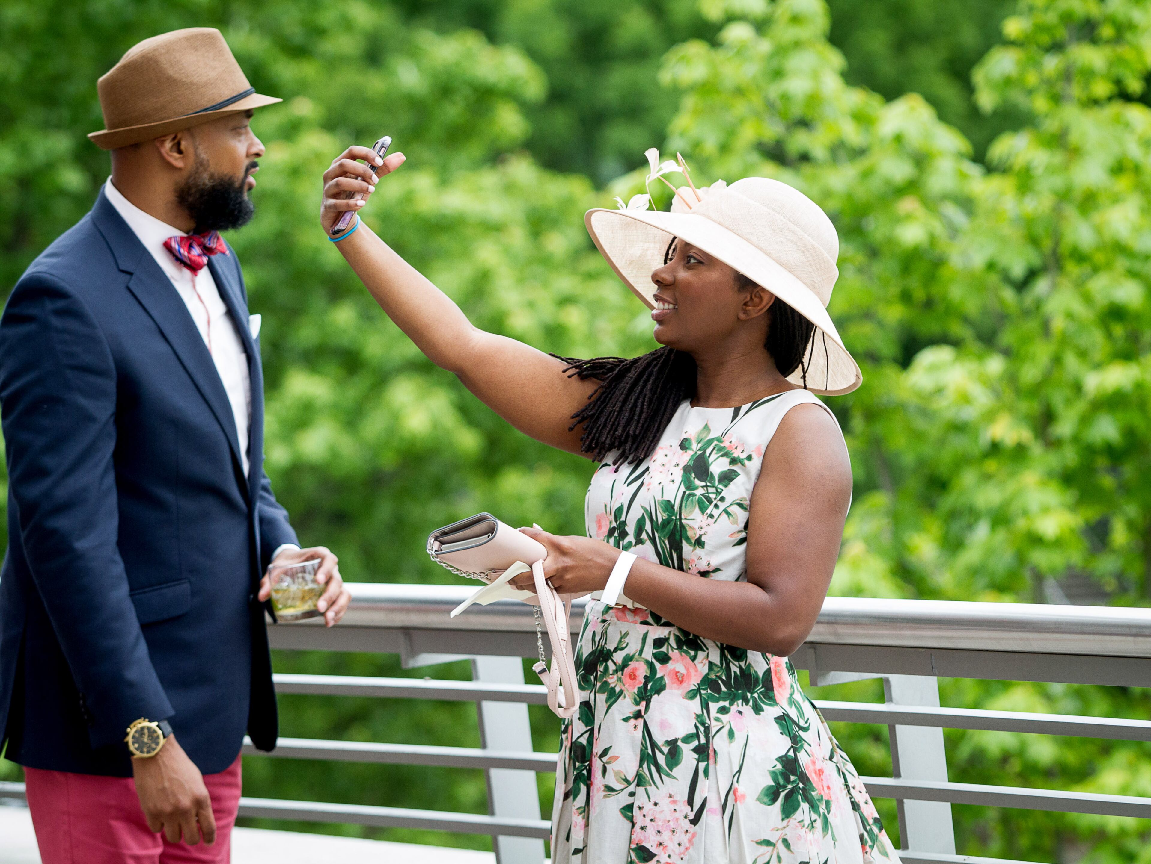 Marc Gorden and Ashley Gorden enjoy themselves while at the Alpha Derby, a fundraising event sponsored by Alpha chapters from across Metro-Atlanta, in the Georgia World Congress Center Saturday in Atlanta GA May 5, 2018. STEVE SCHAEFER / SPECIAL TO THE AJC