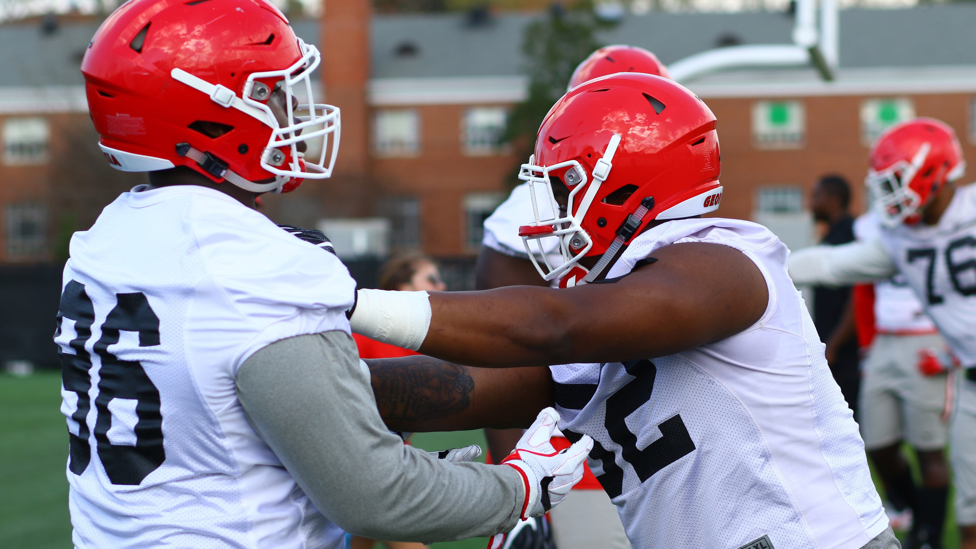 Georgia during the Bulldogs' spring practice session on the Woodruff Practice Fields in Athens, Ga., on Tuesday, Mar. 20, 2018. (Photo by Steffenie Burns)