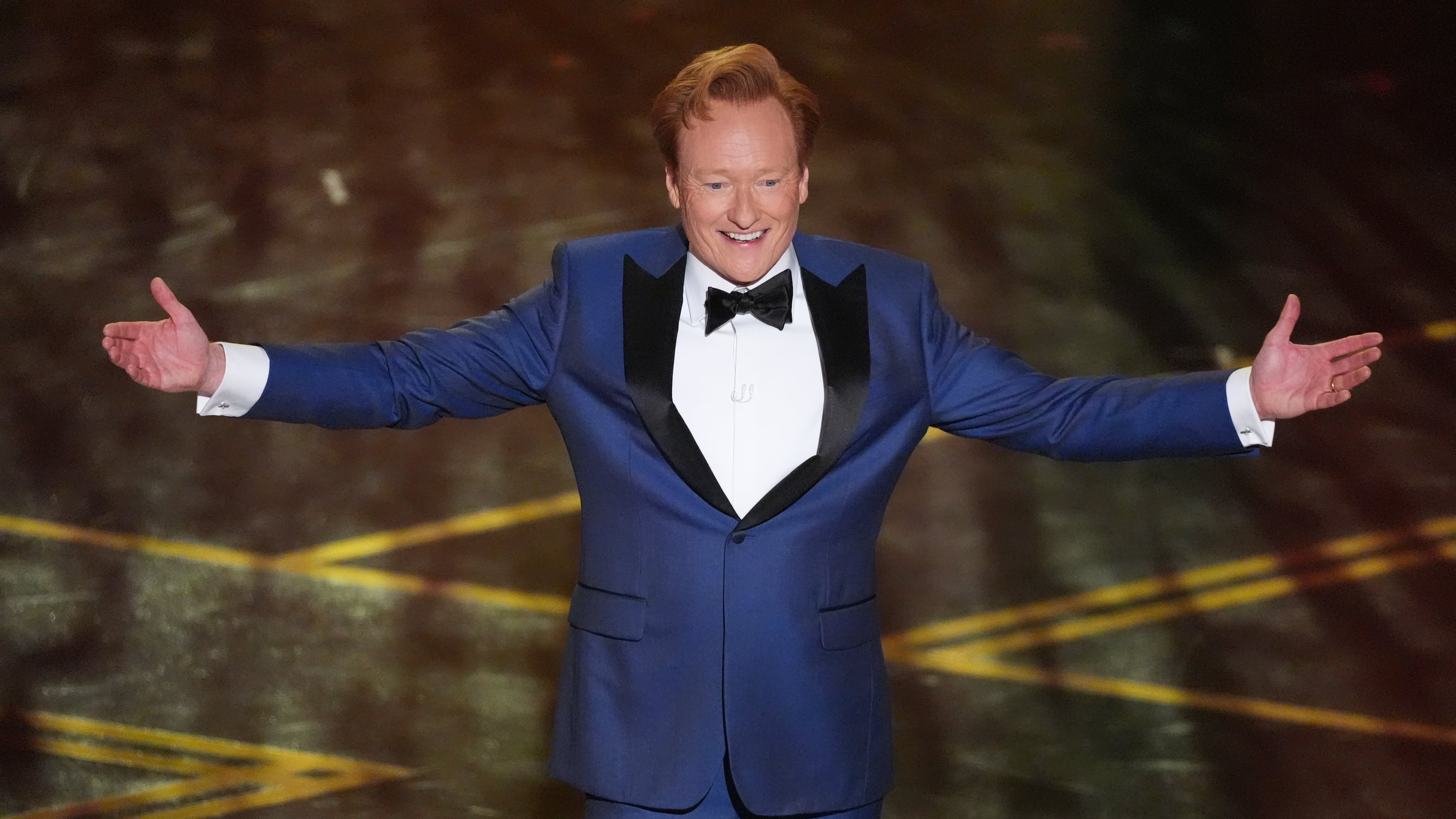 FILE - Host Conan O'Brien appears during the Oscars in Los Angeles on March 15, 2026. (AP Photo/Chris Pizzello, File)