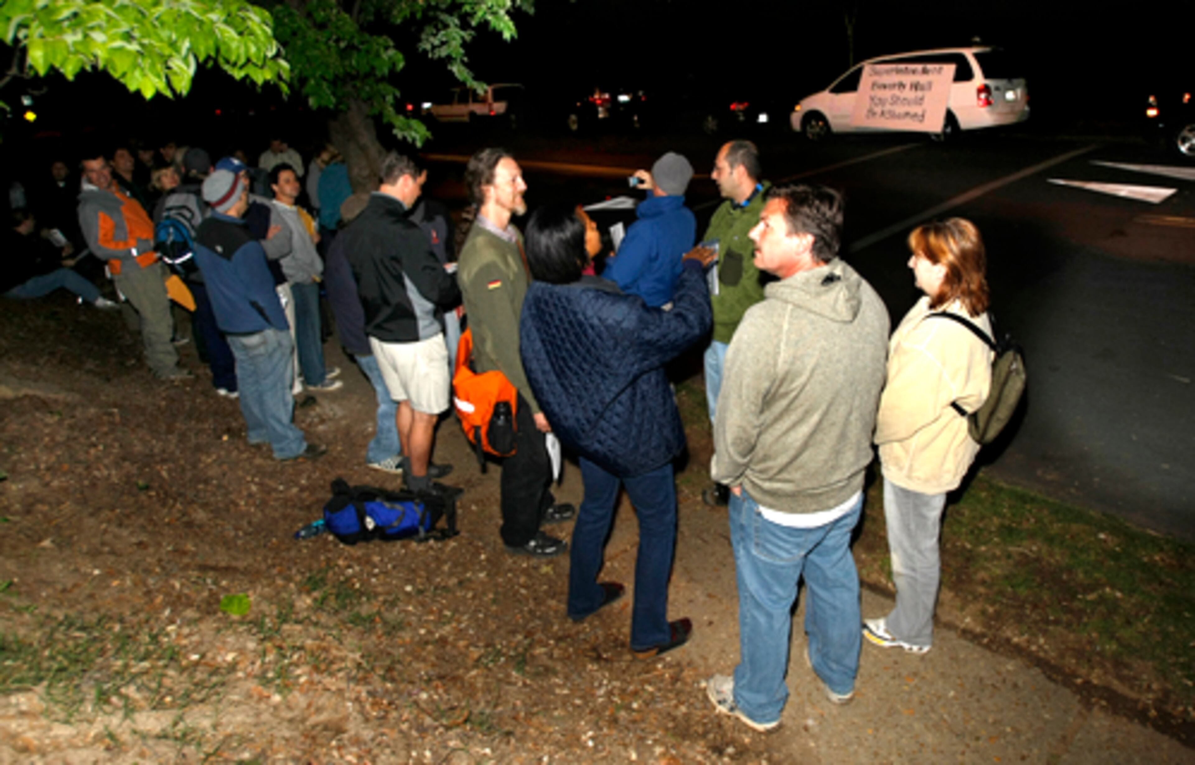 The camp-out line has been an annual occurrence at Mary Lin for at least four years. But Atlanta public school officials challenged the tradition this year. Superintendent Beverly Hall wrote a letter saying the camp-out violates city ordinance and create an unfair situation for families without the resources to do so. Parents wait early at Mary Lin for the doors to open at 6:30 a.m.