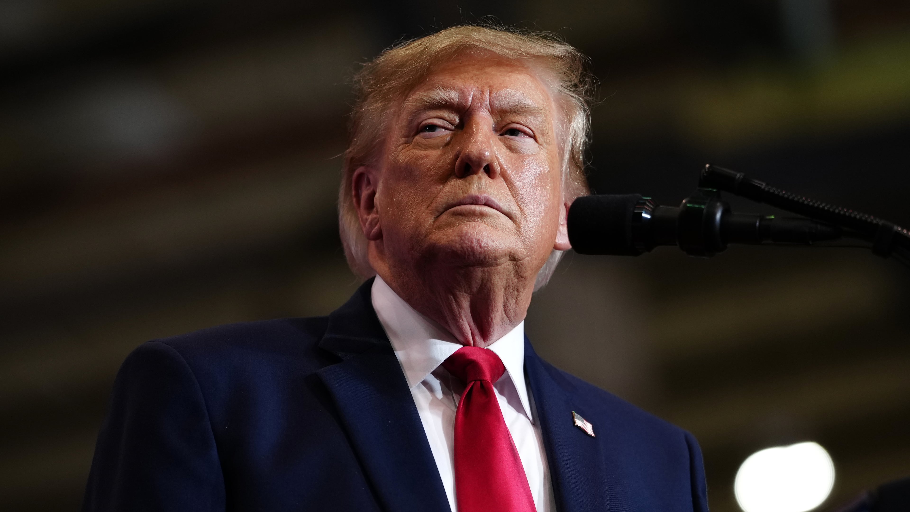 President Donald Trump speaks at a campaign rally at the T. Ed Garrison Arena, Wednesday, Oct. 21, 2026, in Pendleton, S.C. (AP Photo/Julia Demaree Nikhinson)