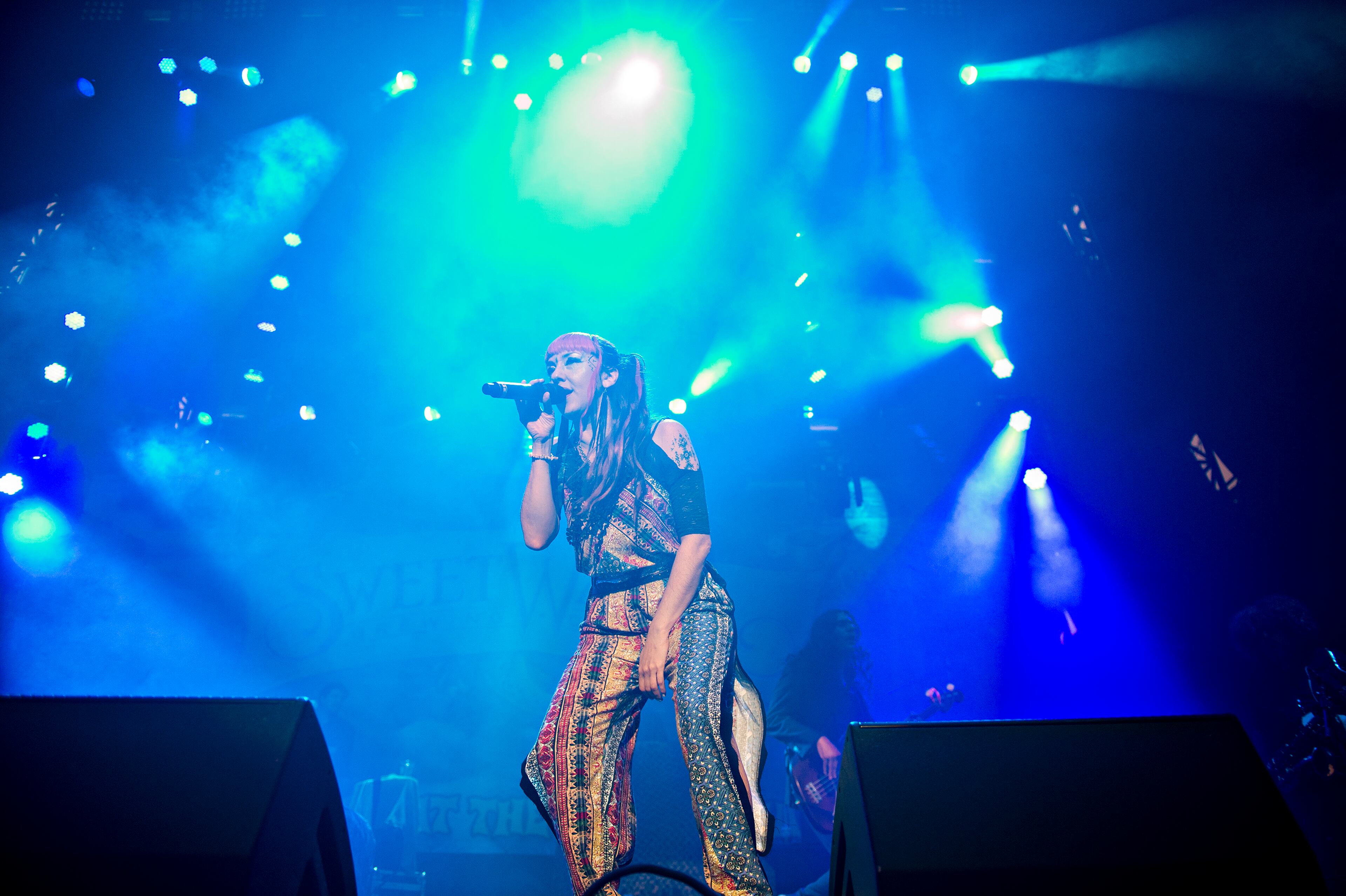 Thievery Corporation performs on stage during the SweetWater 420 Fest at Centennial Olympic Park in Atlanta on Friday, April 17, 2015. The first day of the three day music festival featured Snoop Dogg, Thievery Corporation, Beats Antique, Aer and Big Data. JONATHAN PHILLIPS / SPECIAL