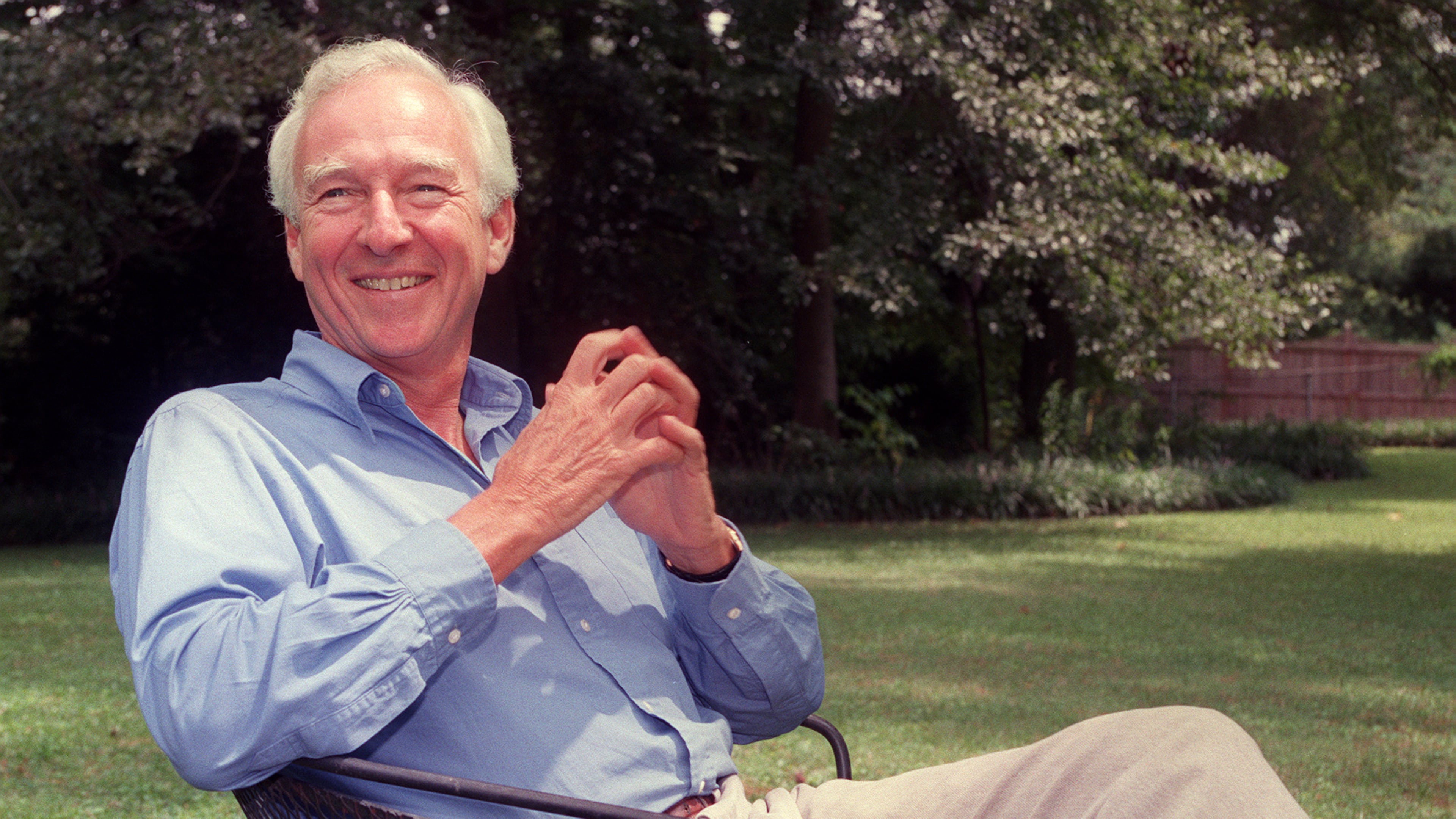 "(House Speaker Tip O'Neill) said, ‘Don’t introduce a bill unless you have at least three prominent Republicans as cosponsors. I always followed that advice," says former Democratic Sen. Wyche Fowler, shown in the backyard of his late parents' home in Buckhead, at the time he was ambassador to Saudi Arabia. (Kimberly Smith/AJC 1998)