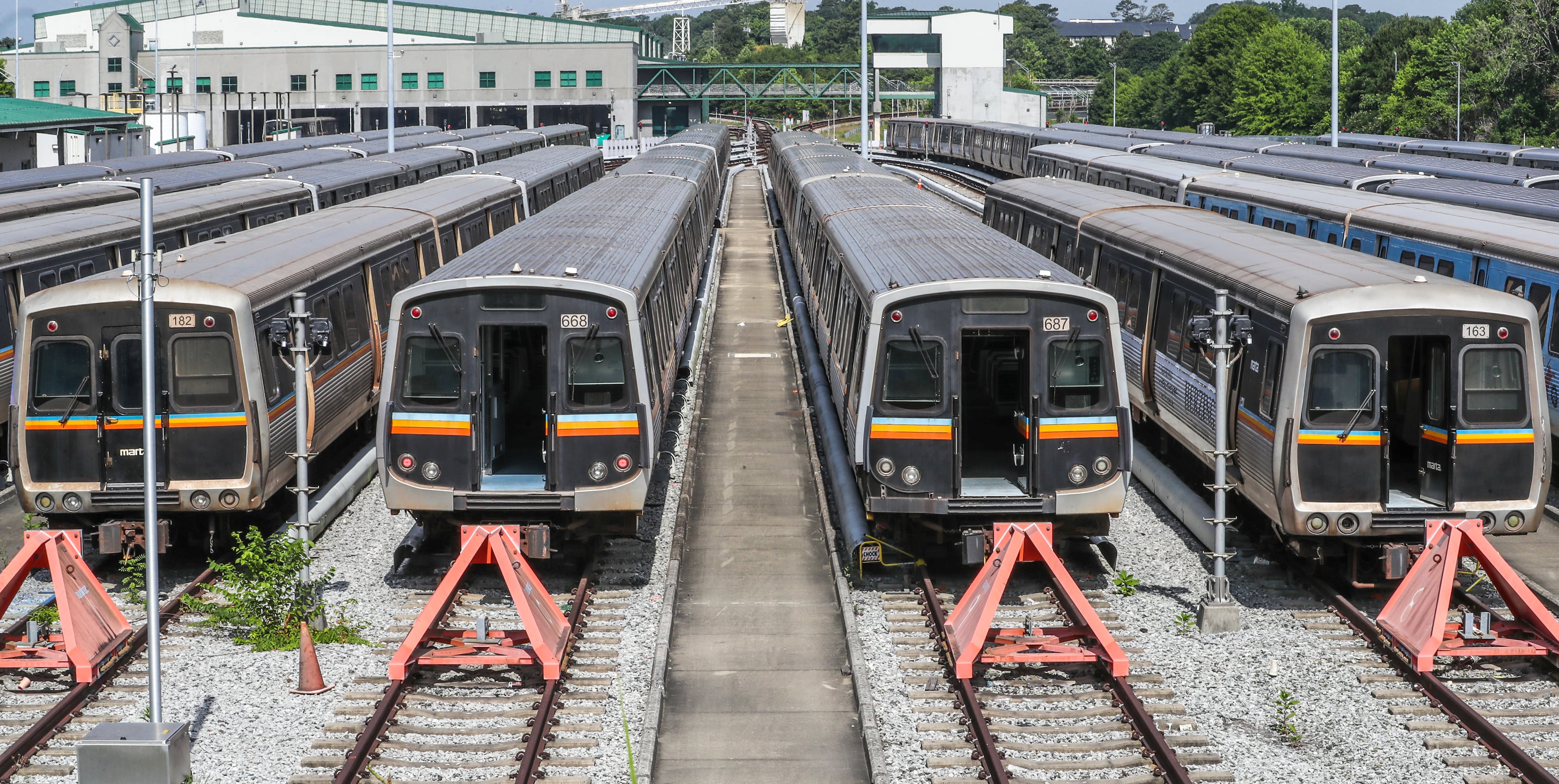 A view of Armour Yards, where MARTA maintains and stores some of its trains.