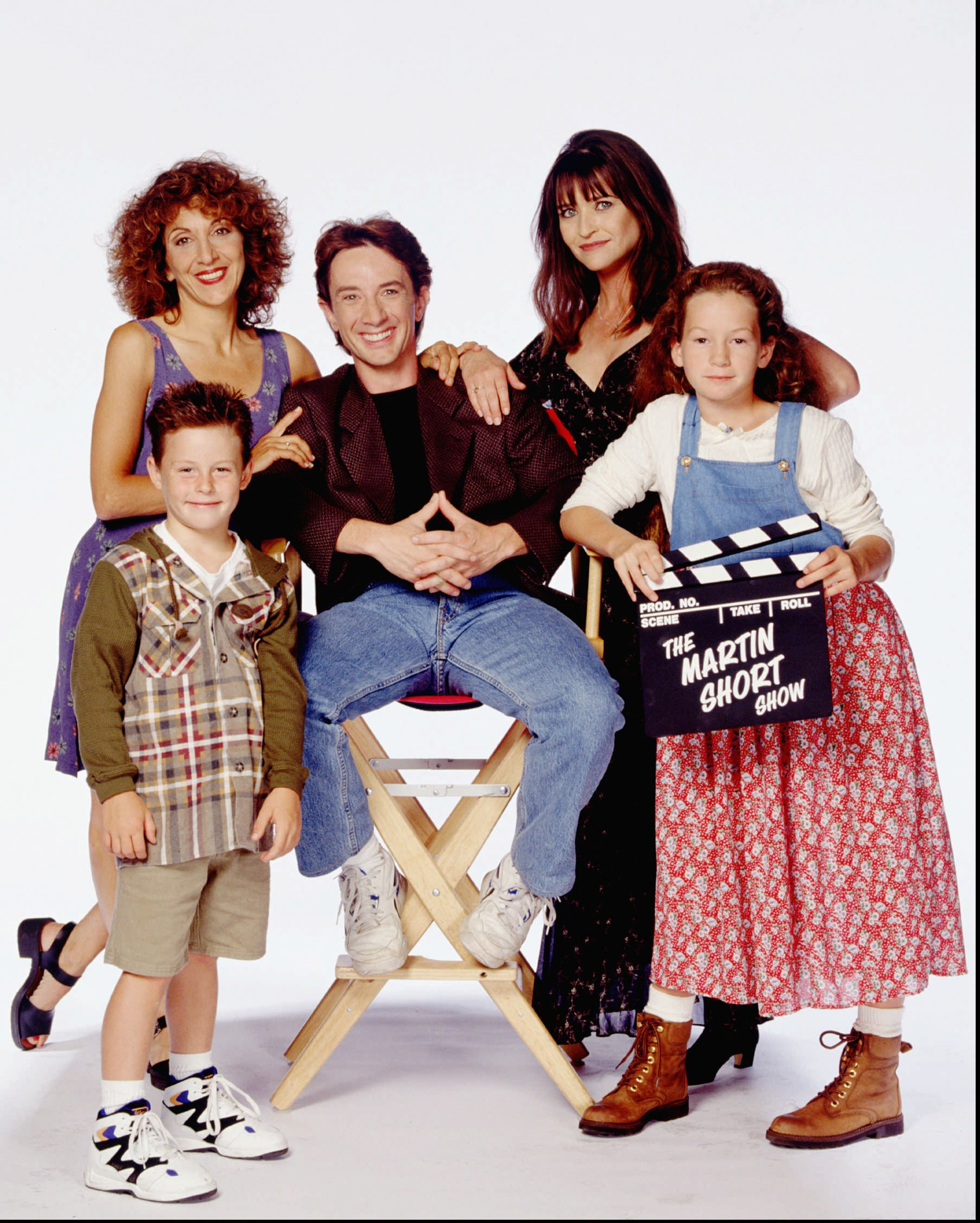 From left, 1994 photo shows Zack Duhame, Andrea Martin, Martin Short, Jan Hooks, Noley Thornton in "The Martin Short Show." NBC PHOTO /Alice S. Hall