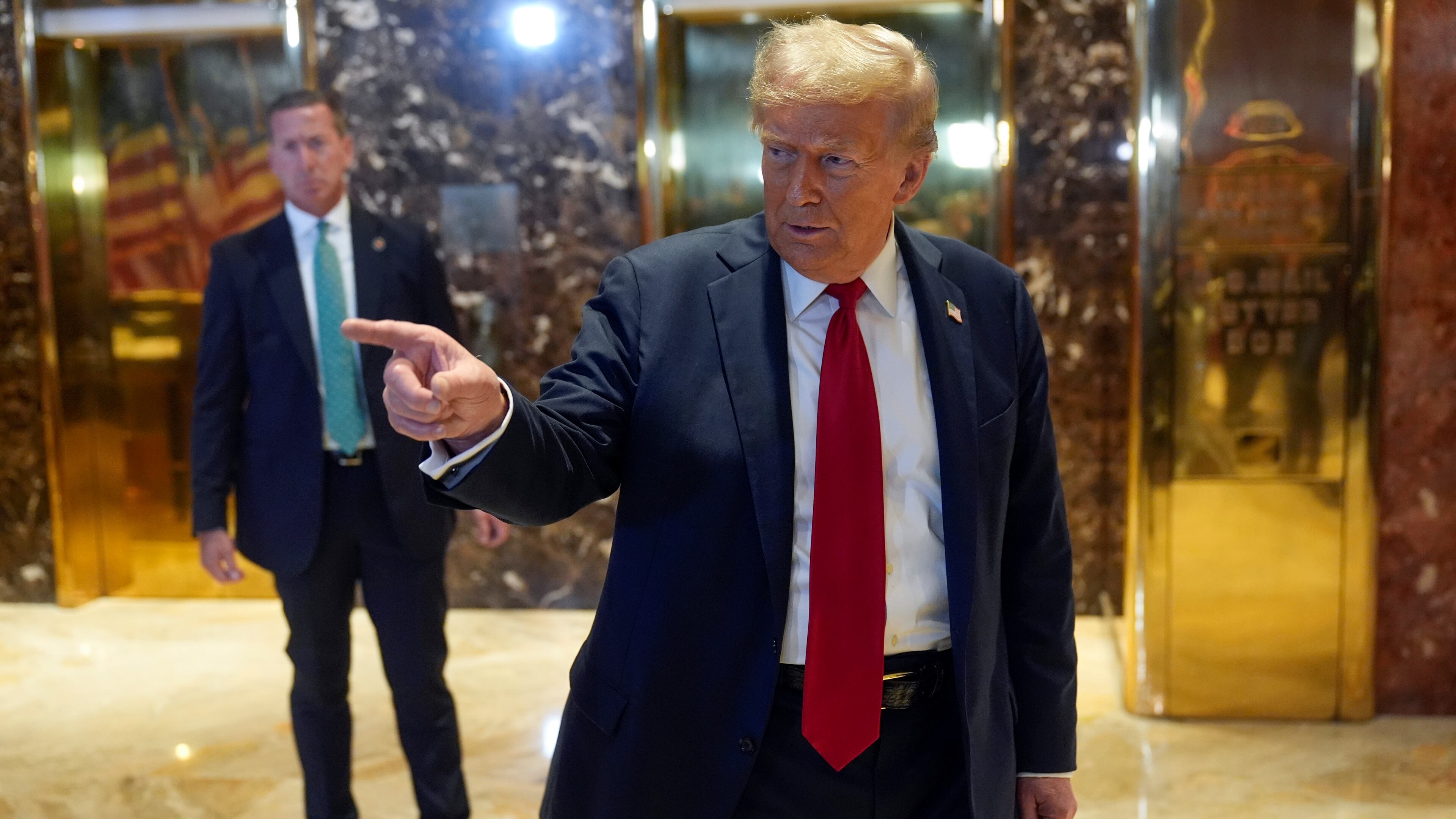Republican presidential nominee former President Donald Trump speaks at Trump Tower in New York, Thursday, Sept. 26, 2024. (Seth Wenig)