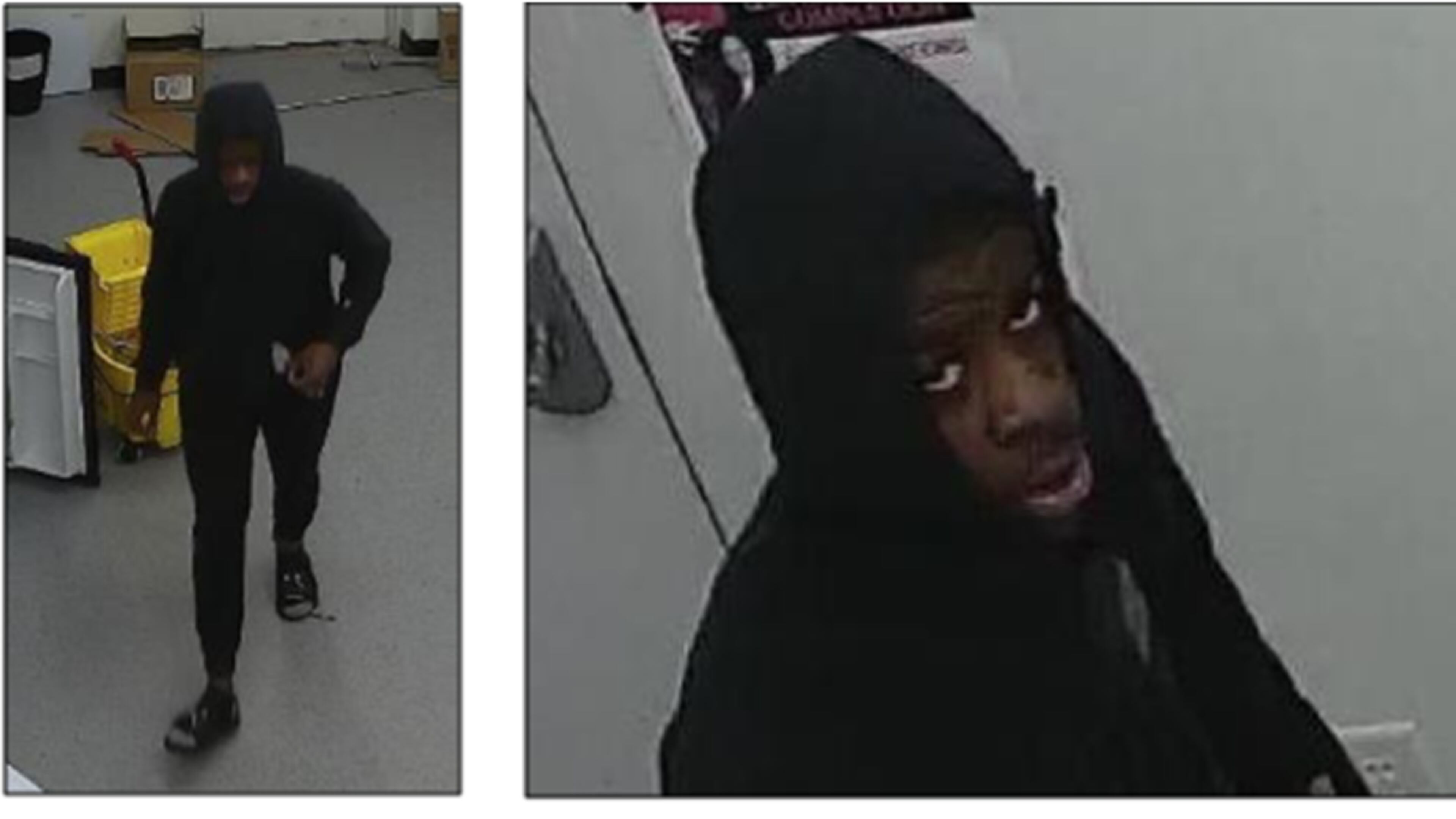 This suspect allegedly stole an empty box from a T-Mobile store and left blood behind in the store.