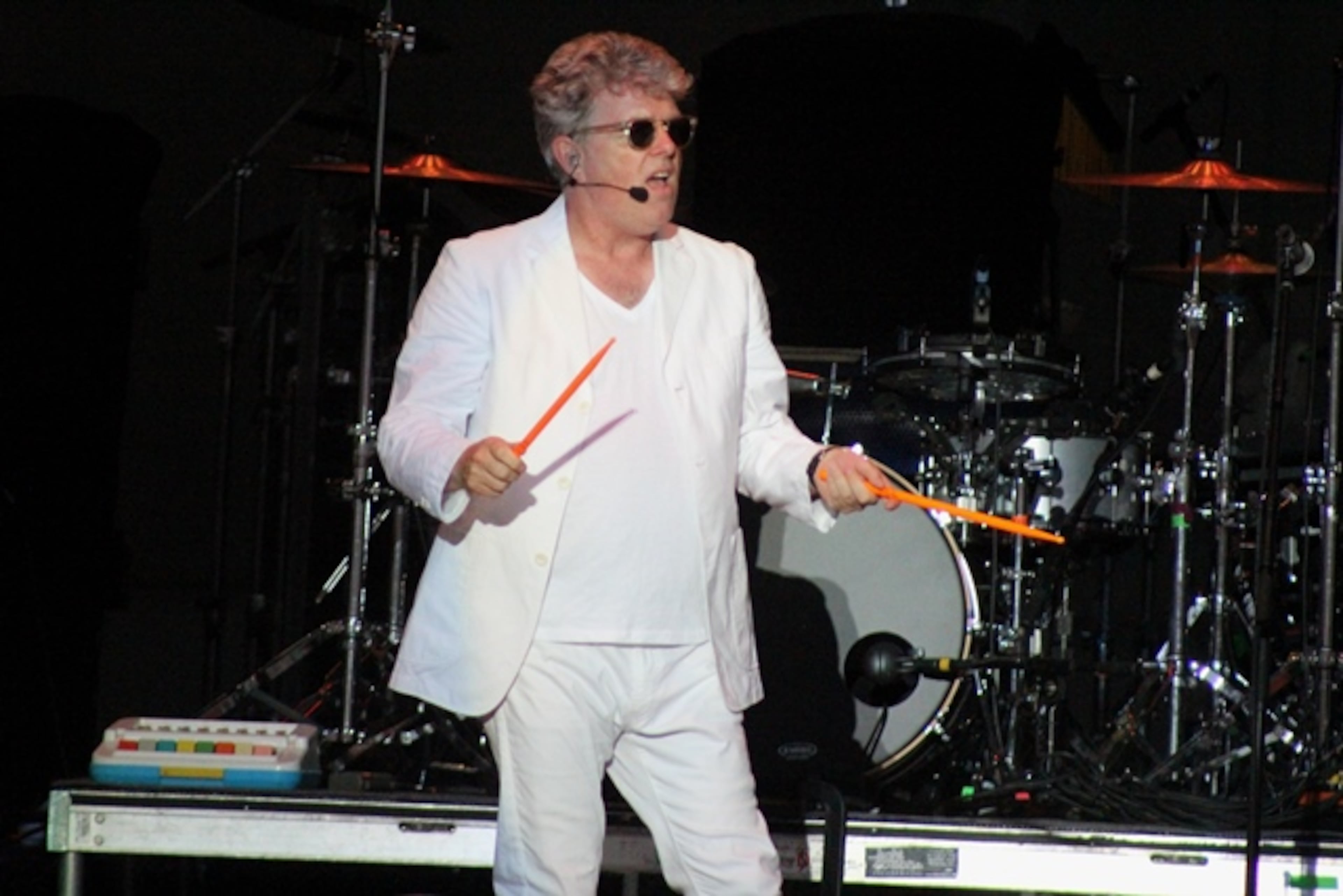 Tom Bailey of The Thompson Twins opened for Culture Club and The B-52s at a rainy, sold-out show at State Bank Amphitheatre at Chastain Park on July 22, 2018. Photo: Melissa Ruggieri/AJC