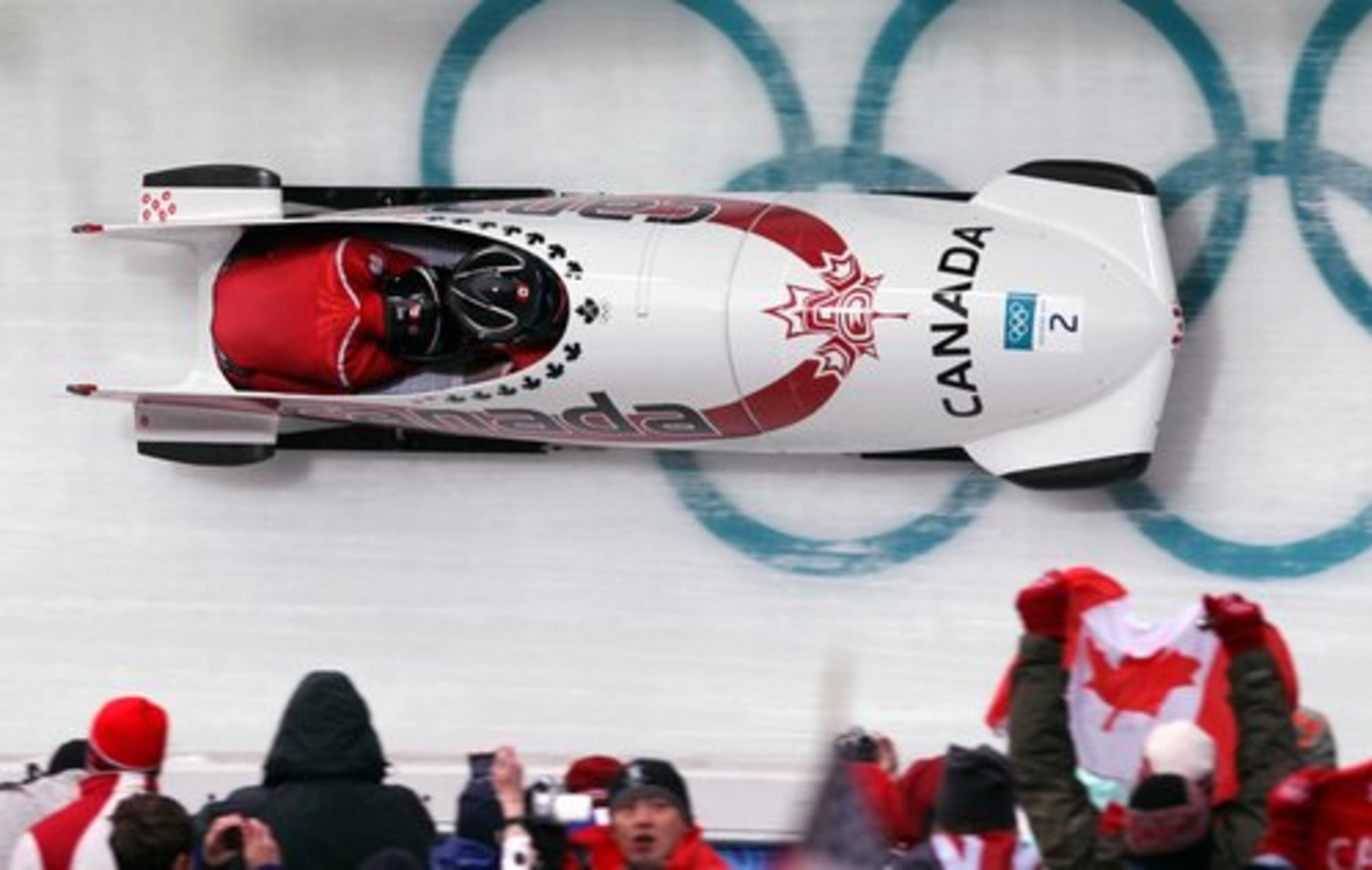 Canada's CAN-1, piloted by Kaillie Humphries, with brakeman Heather Moyse.