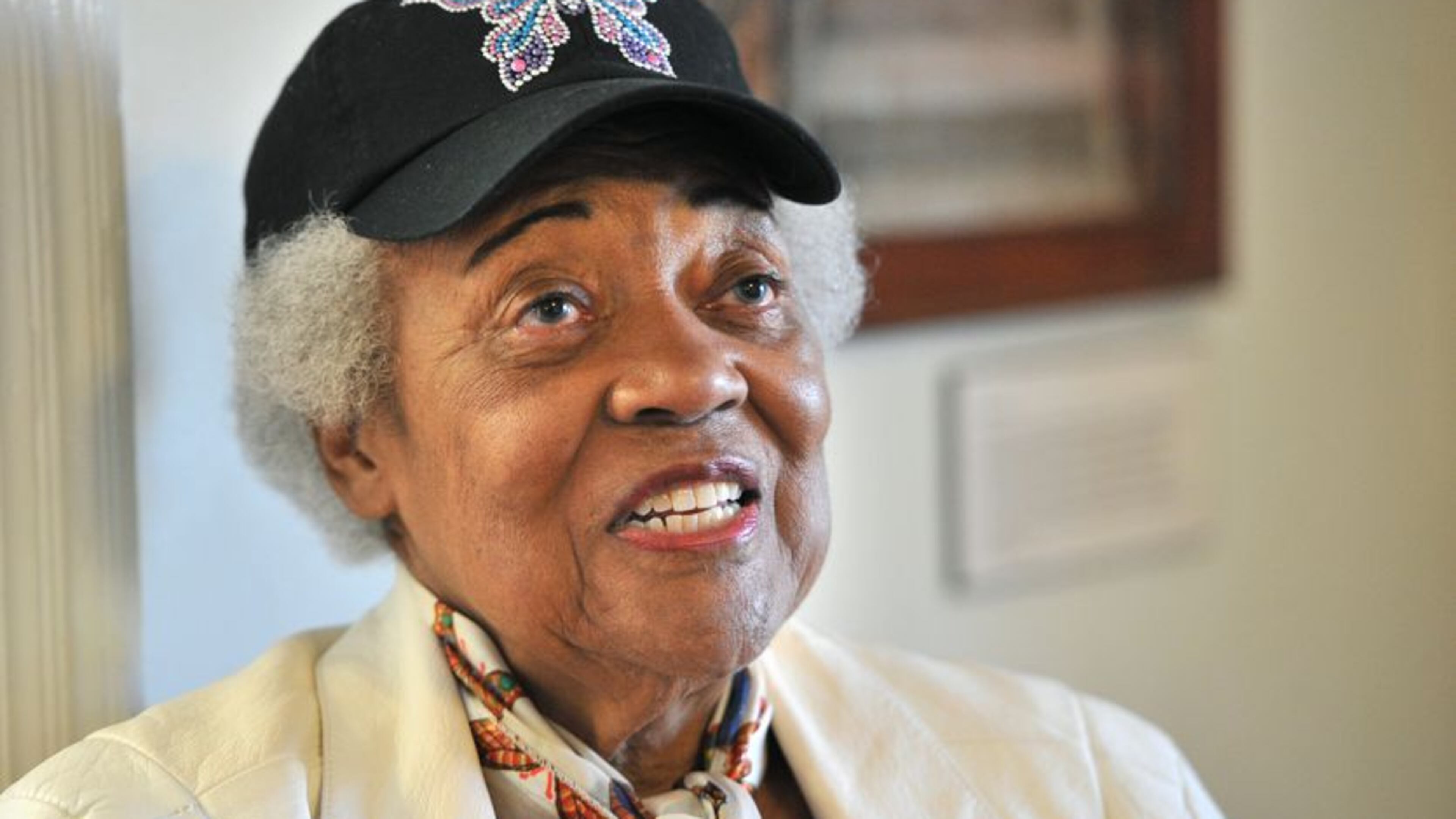 In this January 2014 photo, Naomi King talks about her husband, A.D. King, the brother of Martin Luther King Jr. HYOSUB SHIN / HSHIN@AJC.COM