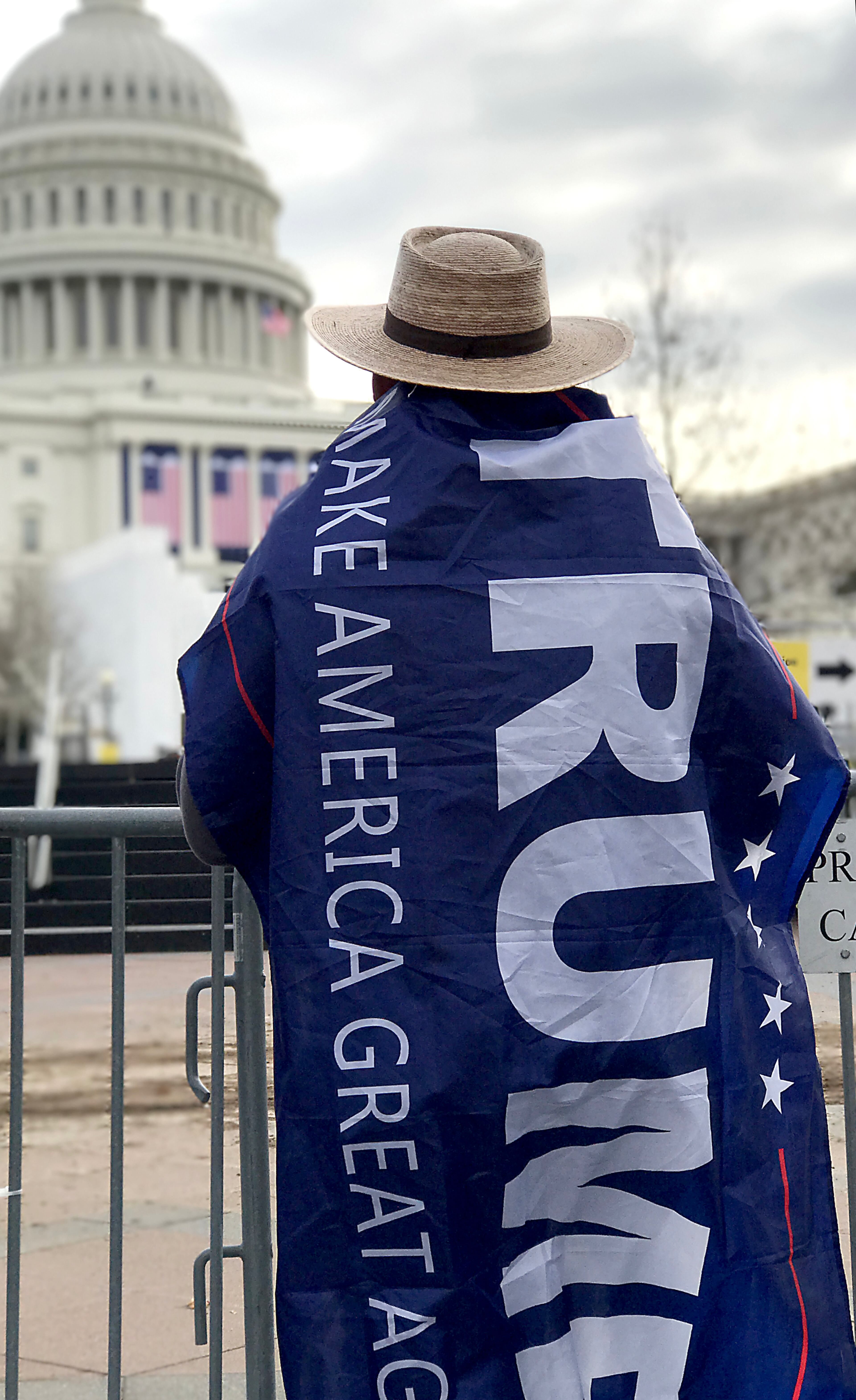 Germaine Thomas of Conyers is ready to cheer President Trump. Photo: Ryon Horne