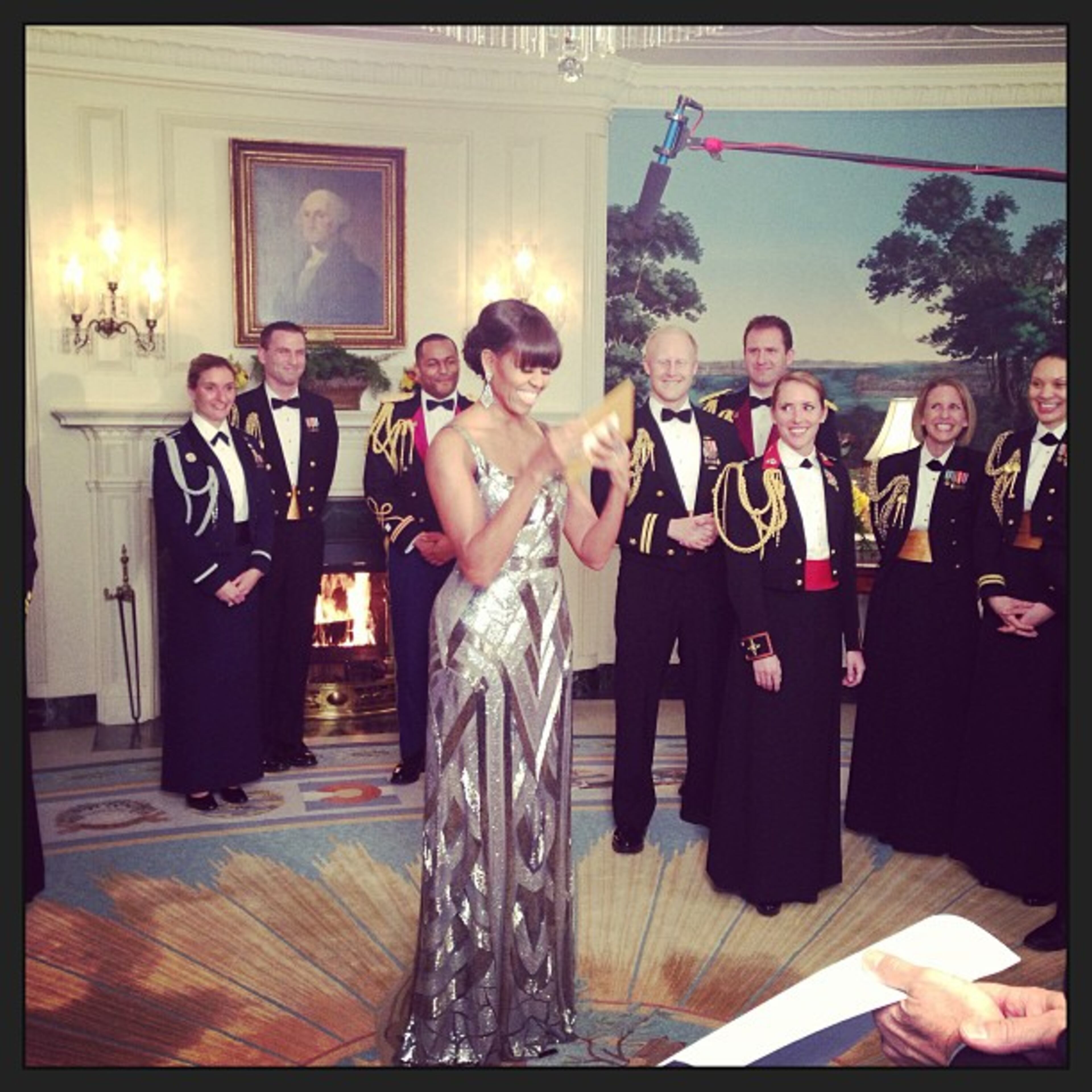 1st lady presenting Best Picture awards for the Oscars live from the White House. So awesome!! Congrats Argo photo from @johnnywright220