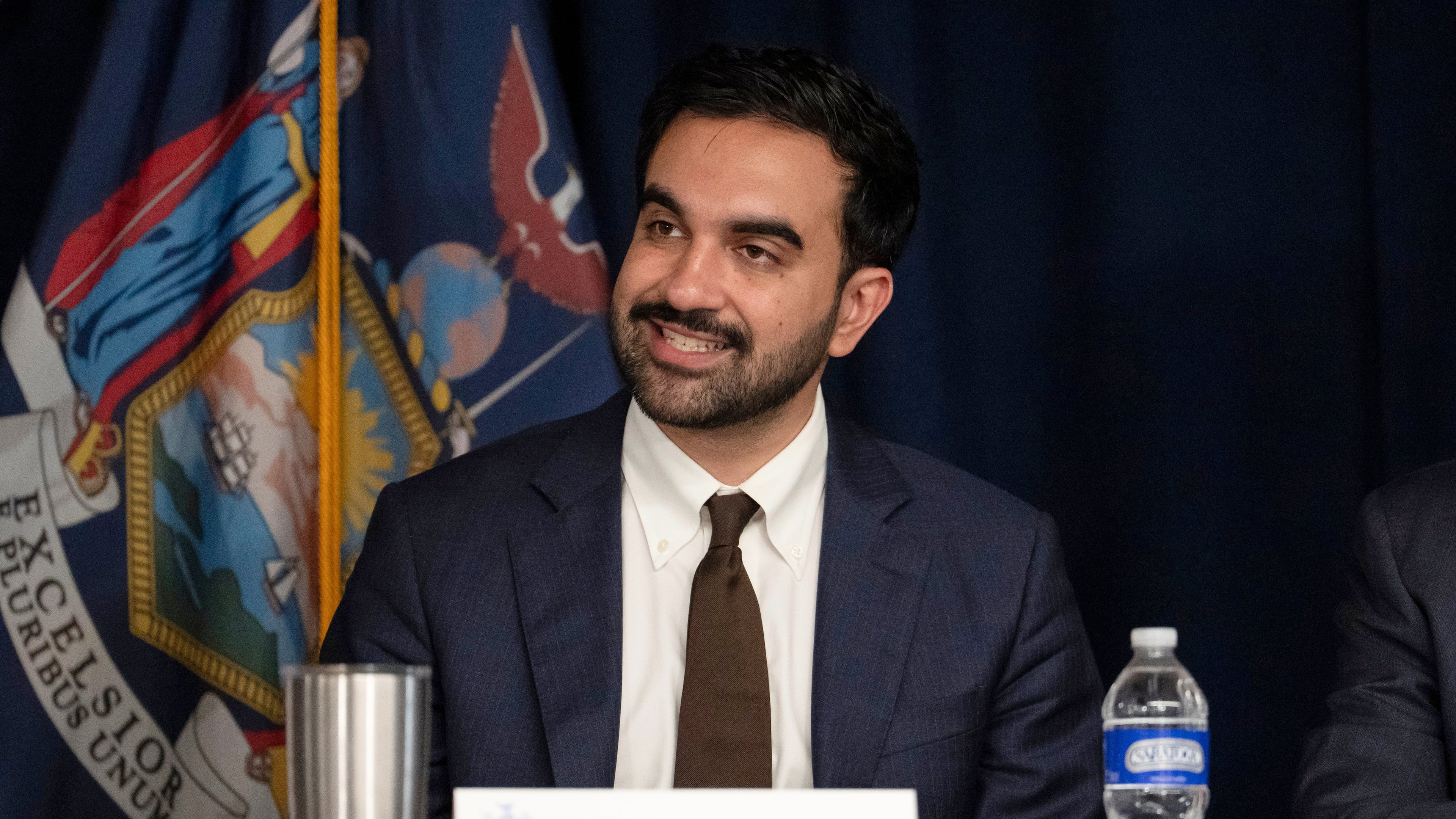 FILE - New York Mayor Zohran Mamdani speaks during the annual New York State Financial Control Board meeting, Aug. 12, 2026, in New York. (AP Photo/Yuki Iwamura, File)