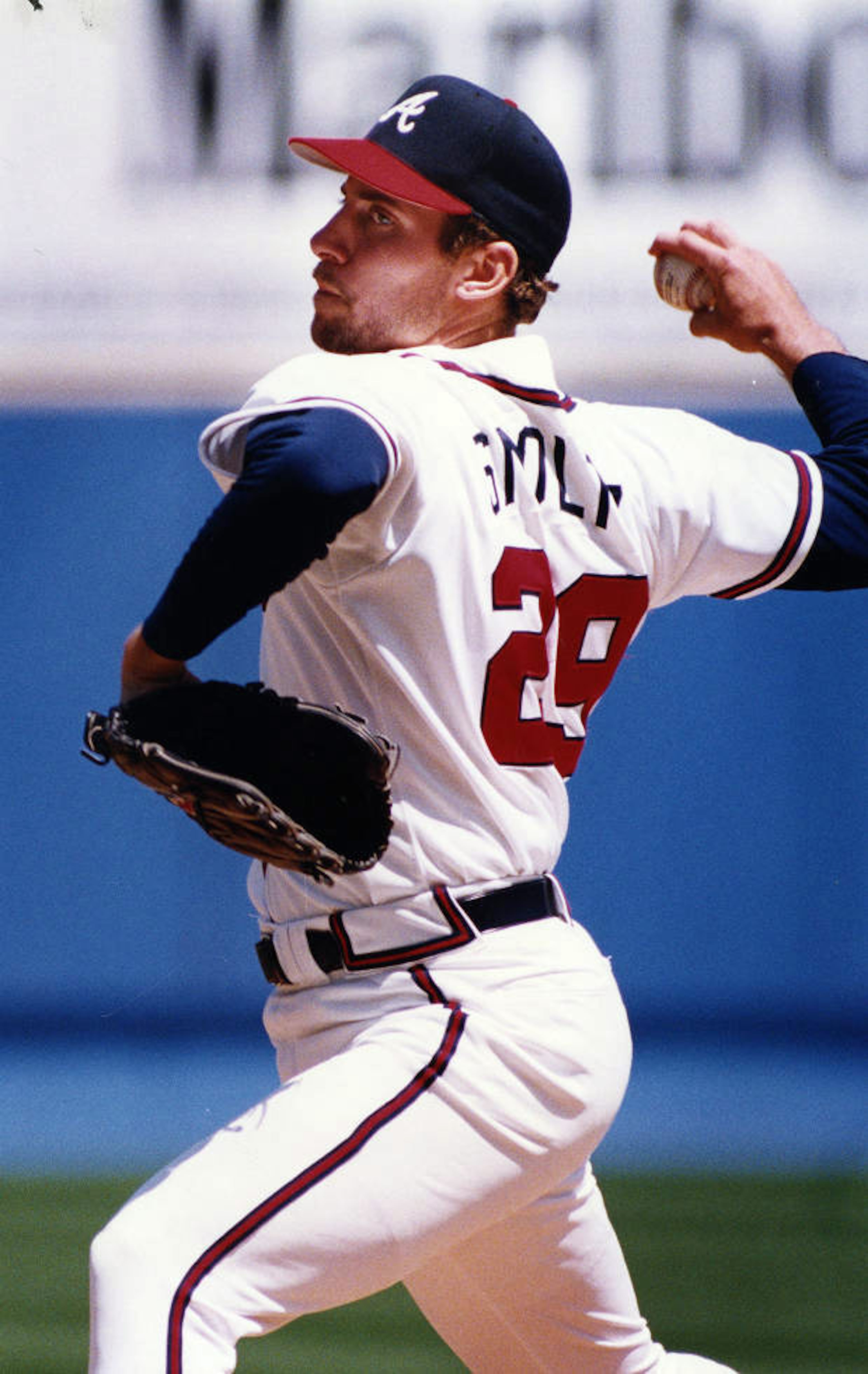 Atlanta Braves pitcher John Smoltz on April 12, 1993.