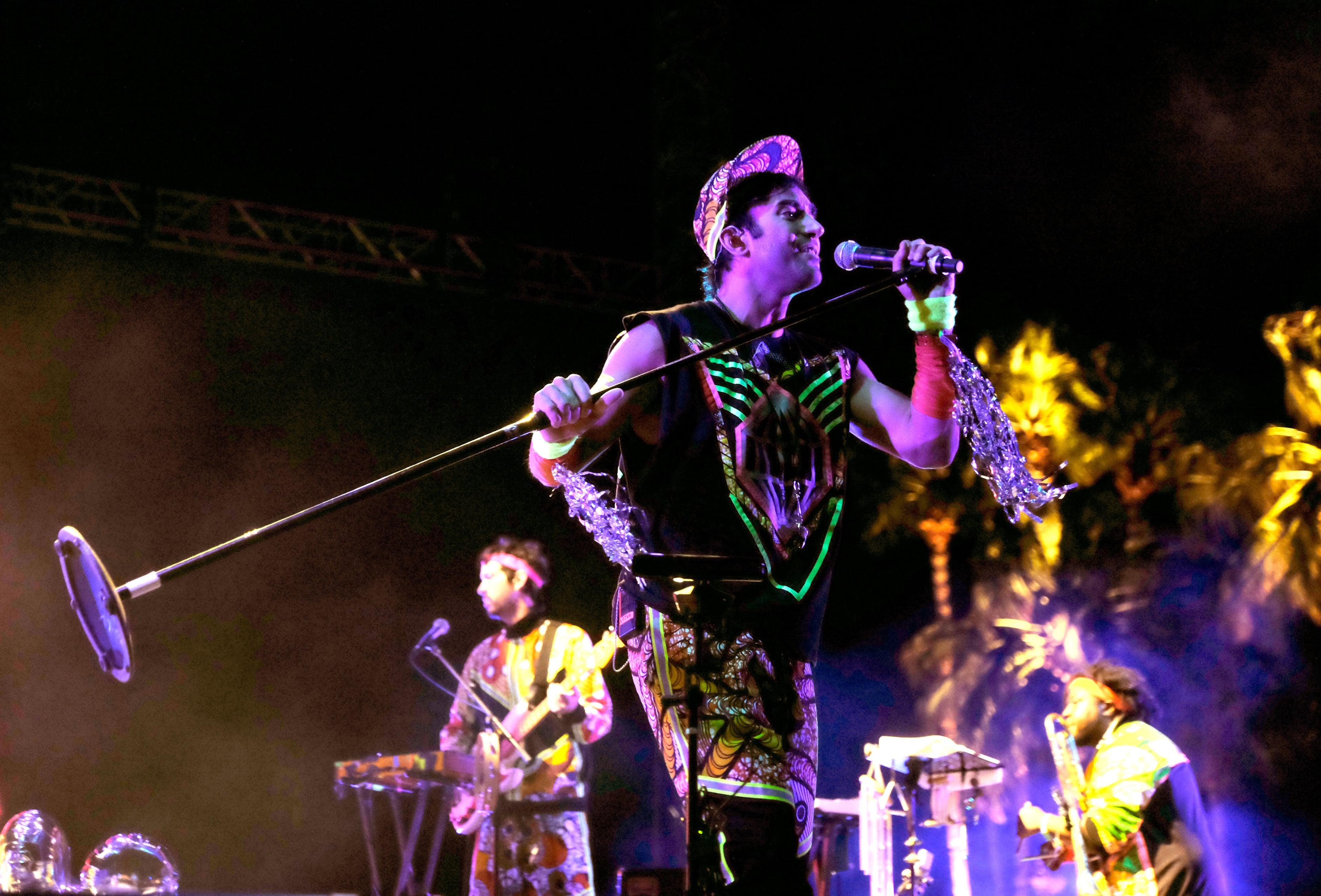 INDIO, CA - APRIL 15: Music artist Sufjan Stevens performs onstage during day 1 of the 2016 Coachella Valley Music & Arts Festival Weekend 1 at the Empire Polo Club on April 15, 2016 in Indio, California. (Photo by Frazer Harrison/Getty Images for Coachella)
