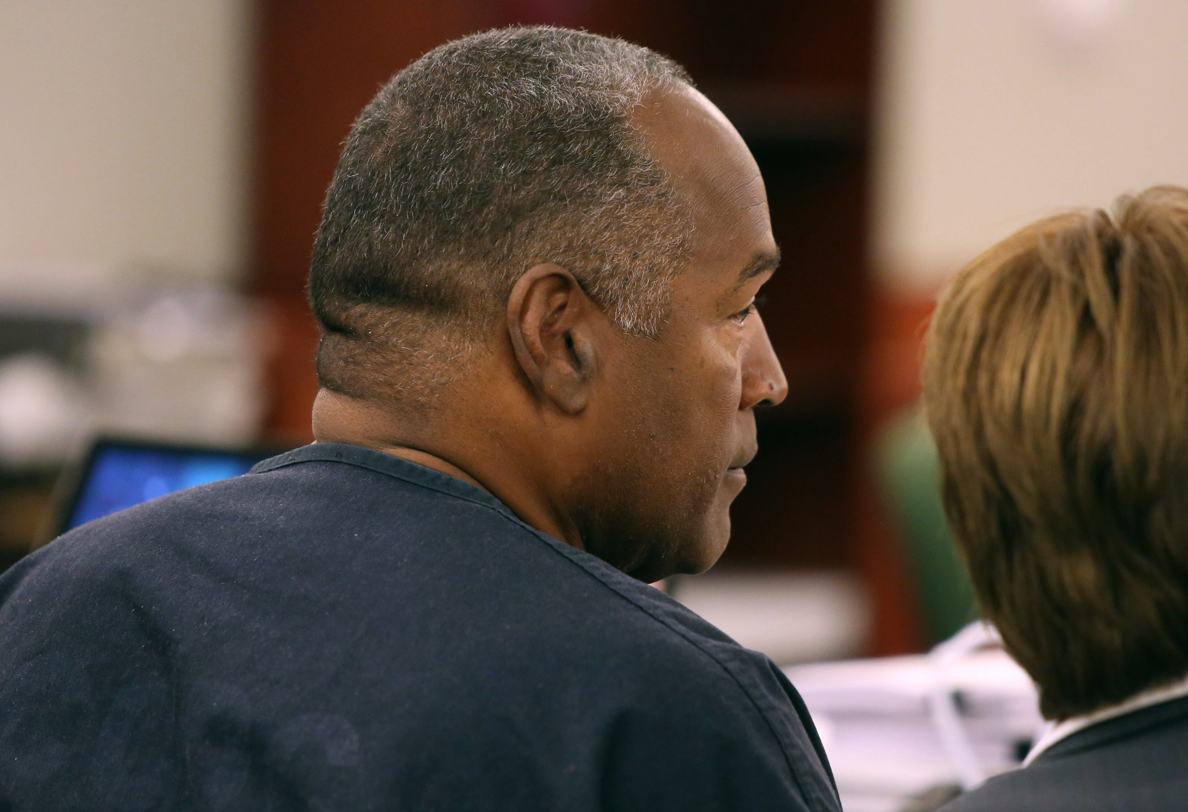 O.J. Simpson appears in court at Clark County Regional Justice Center at Clark County Regional Justice Center in Las Vegas, Monday, May 13, 2013. Simpson, who is currently serving a nine-to-33-year sentence in state prison as a result of his October 2008 conviction on armed robbery and kidnapping charges, is seeking a new trial, claiming that trial lawyer Yale Galanter had conflicted interests and shouldn't have handled Simpson's armed case. (AP Photo/Las Vegas Review-Journal, Jeff Scheid, Pool)