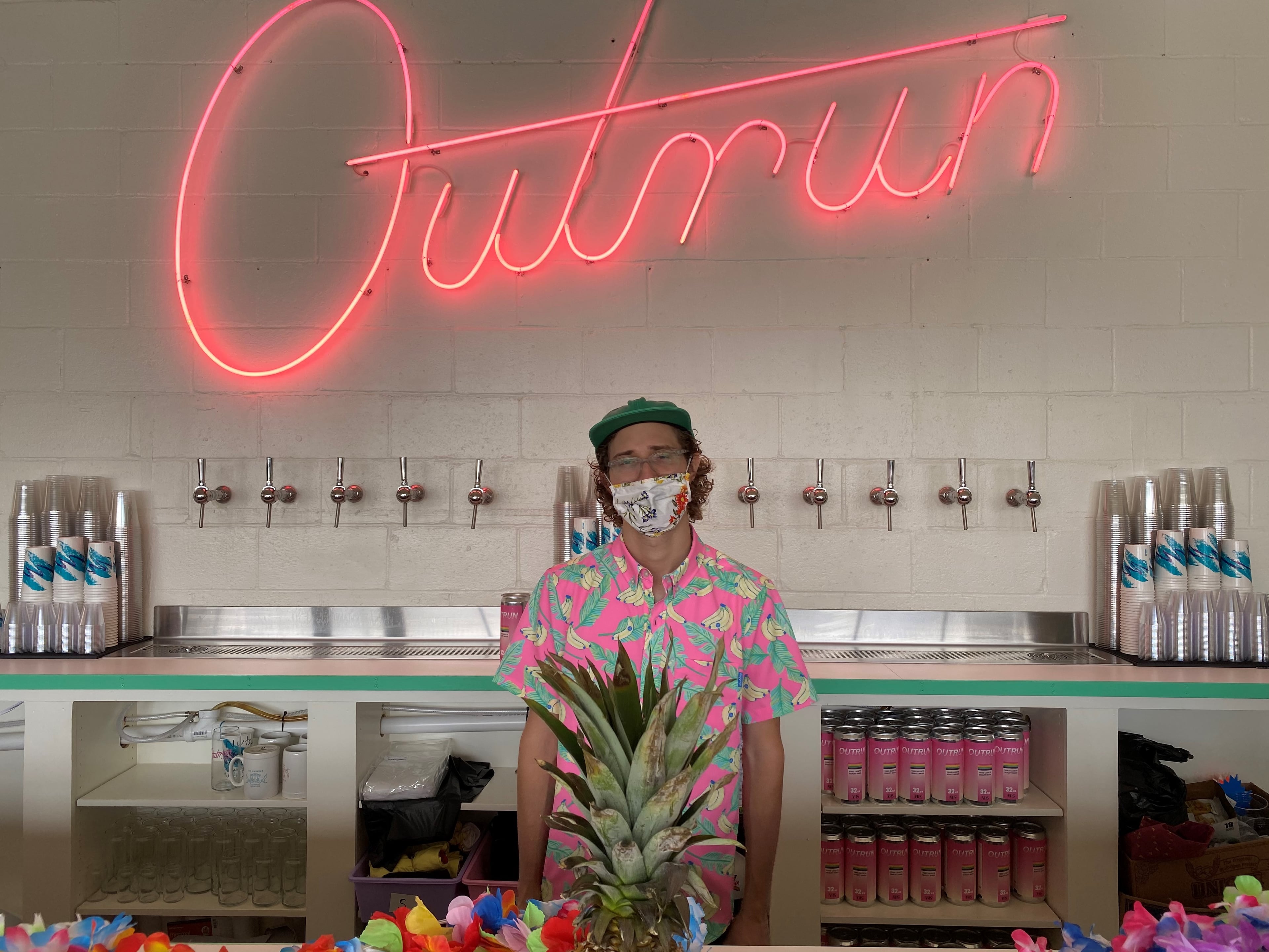 Co-founder and brewer Josh Miller behind the bar at the Outrun taproom in Stone Mountain.
Bob Townsend for the Atlanta Journal-Constitution.