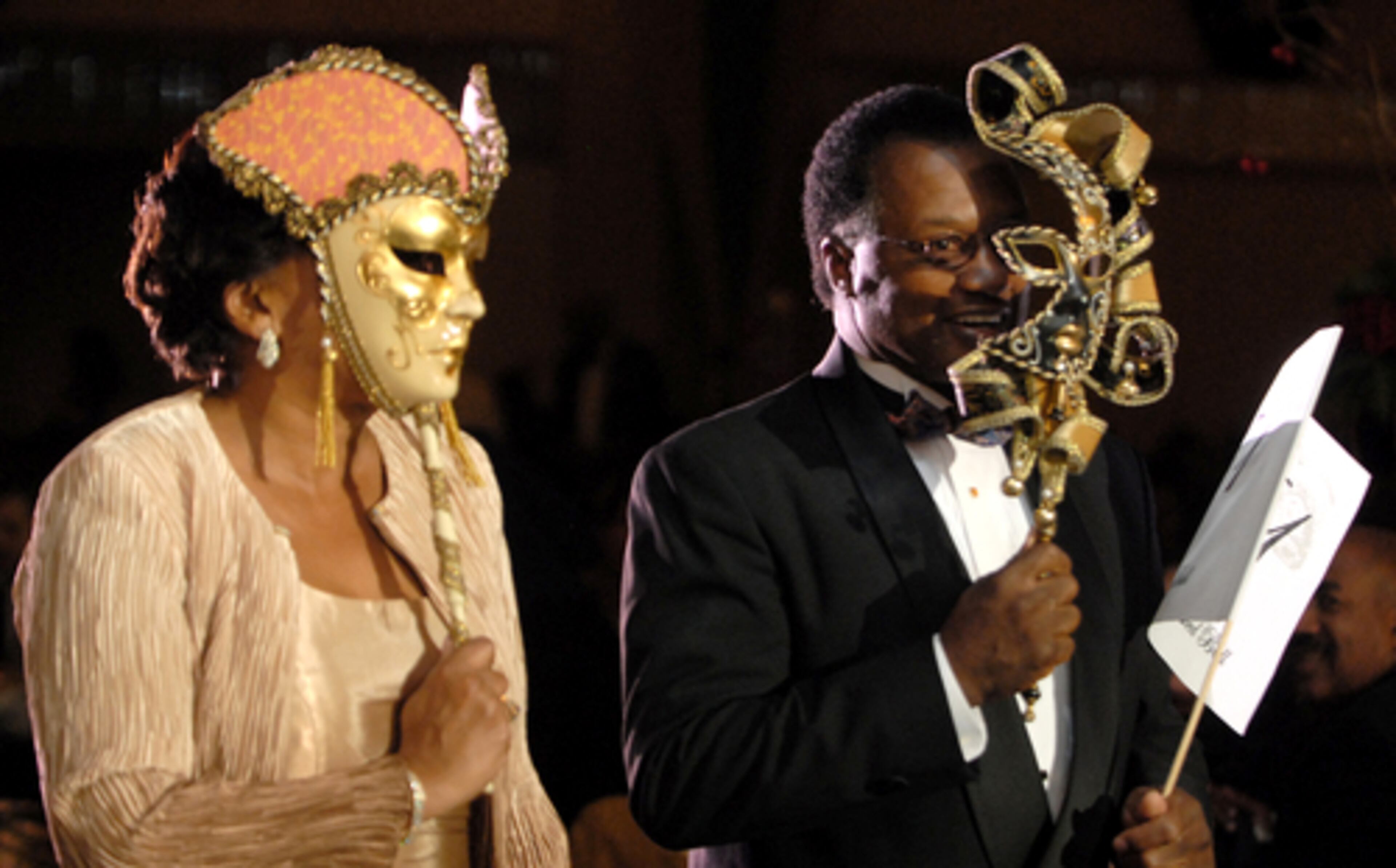 Michael and Patricia Young won in the 'best couple masks' category.