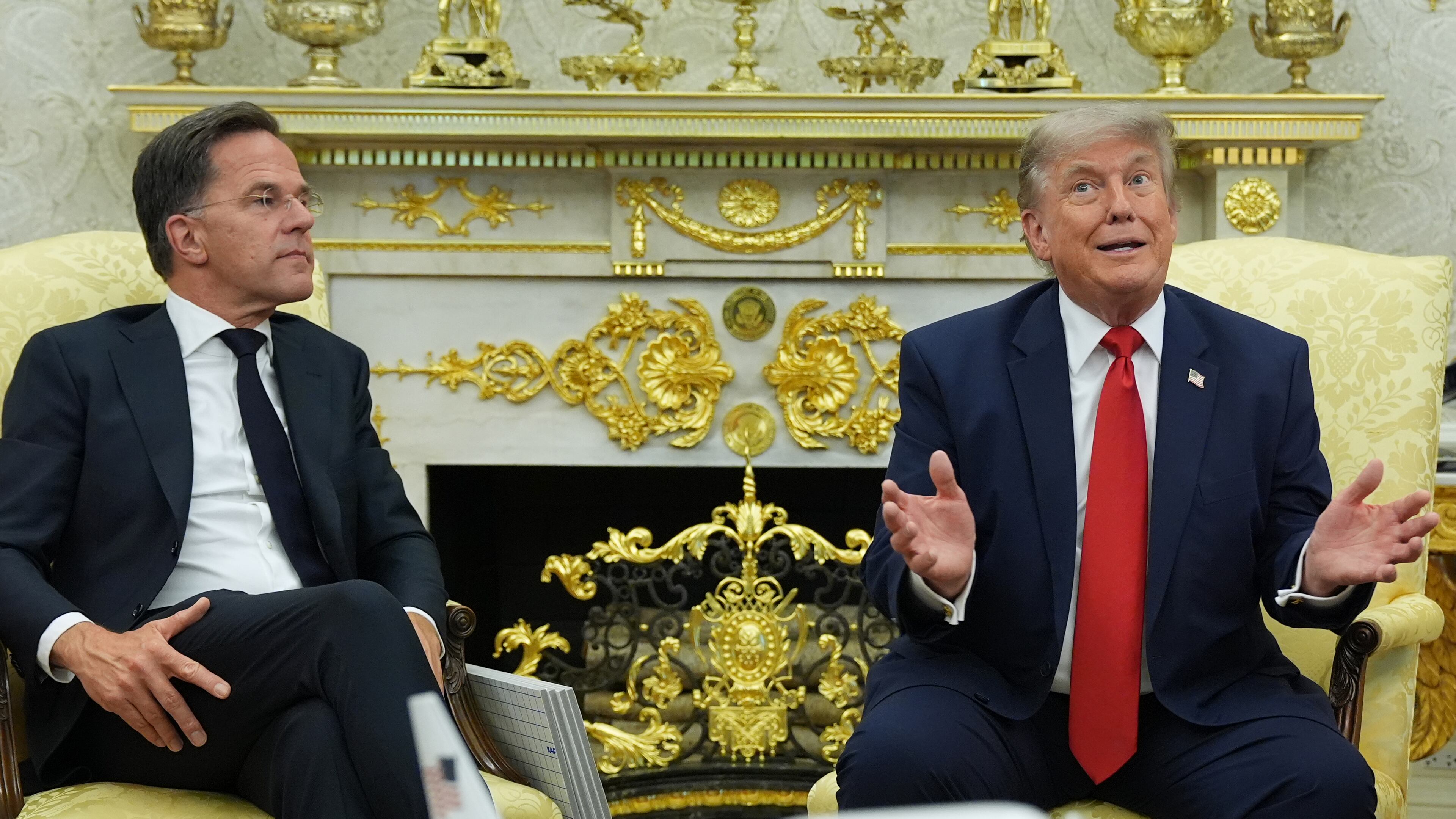 President Donald Trump meets with NATO Secretary General Mark Rutte in the Oval Office at the White House, Wednesday, June 24, 2026, in Washington. (AP Photo/Jacquelyn Martin)