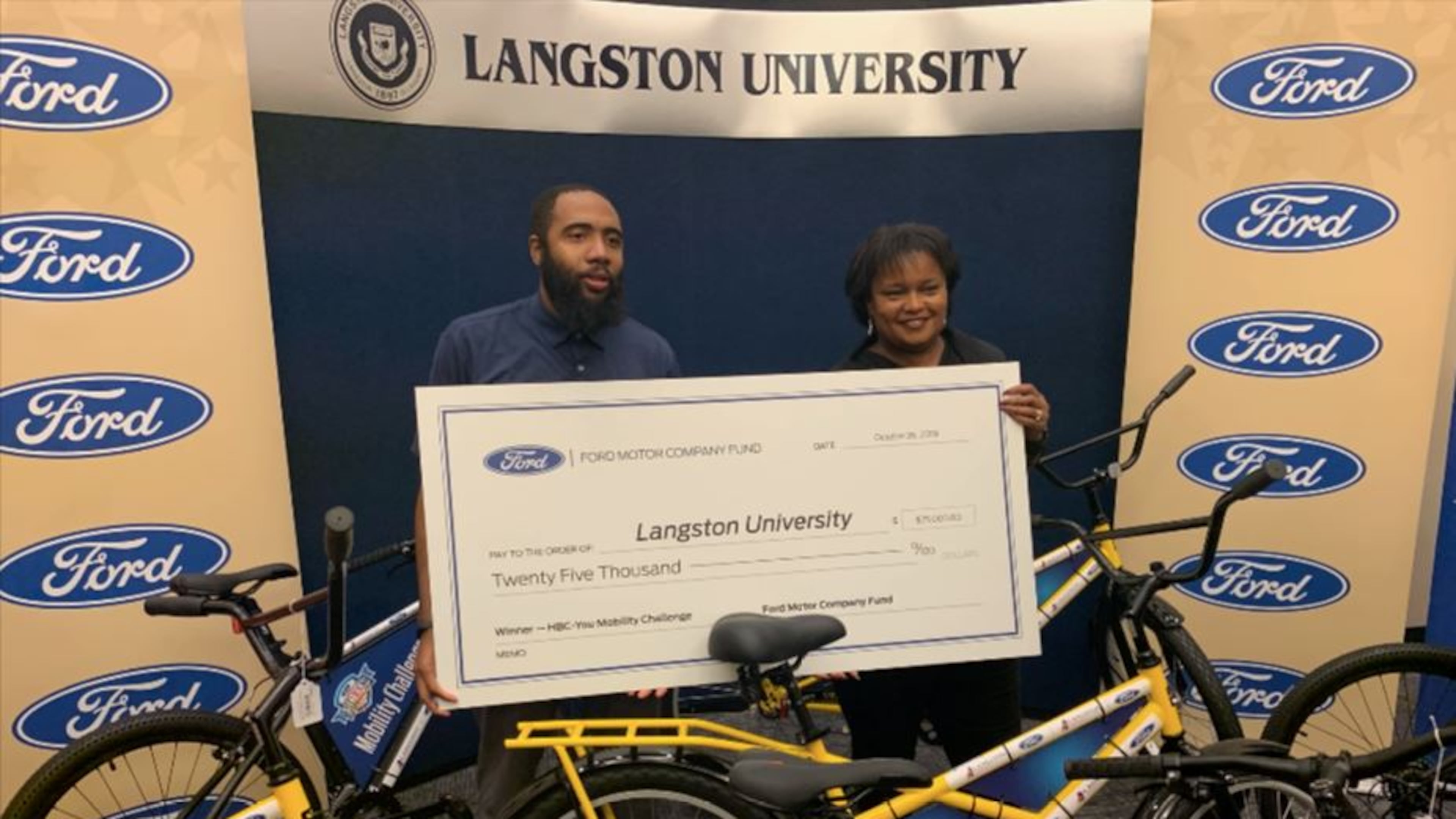 Langston University won the inaugural HBC-You Mobility Challenge (HANDOUT PHOTO)