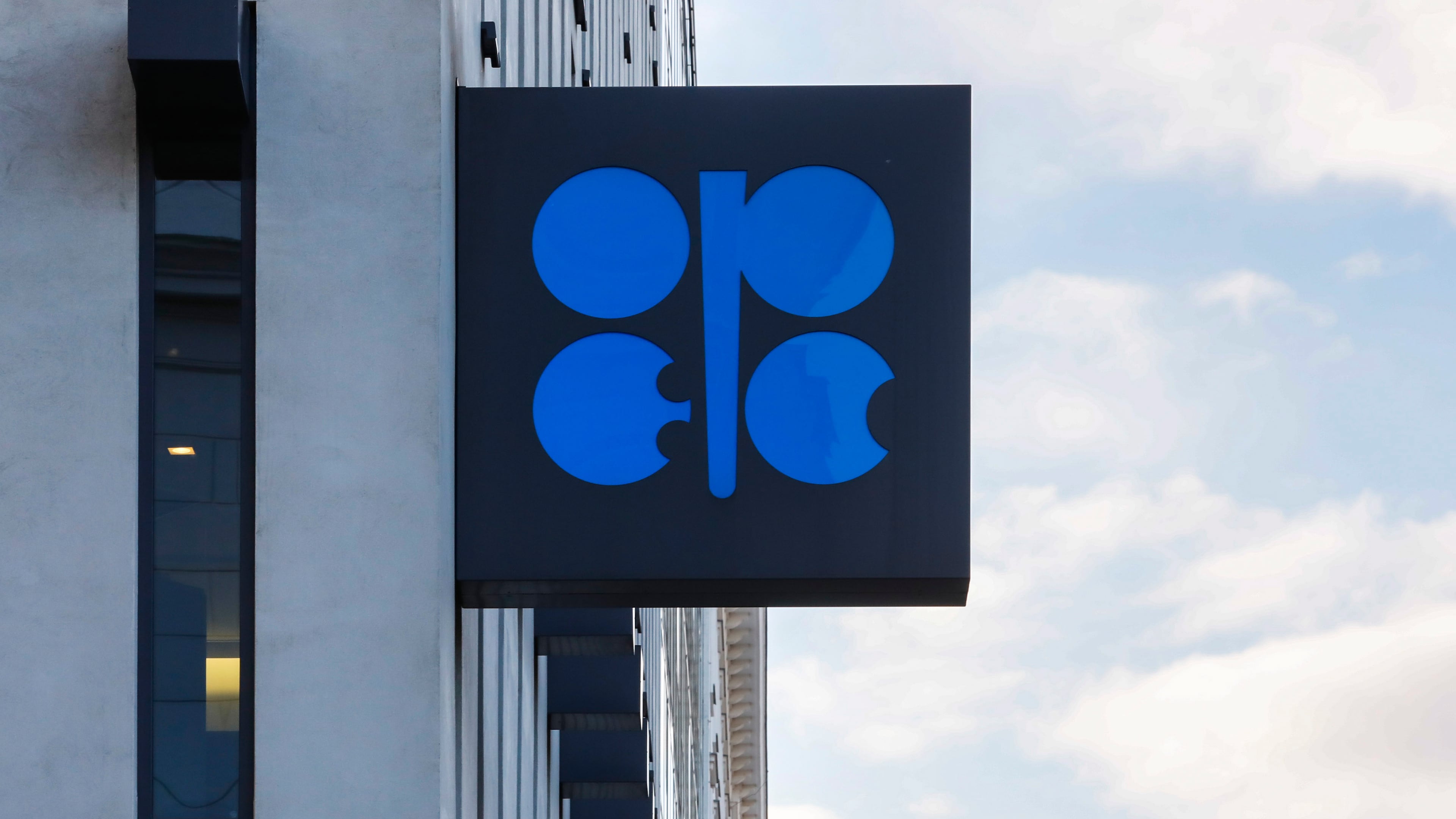 FILE - The logo of the Organization of the Petroleum Exporting Countries (OPEC) is displayed outside of OPEC's headquarters in Vienna, Austria, March 3, 2022. (AP Photo/Lisa Leutner, File)