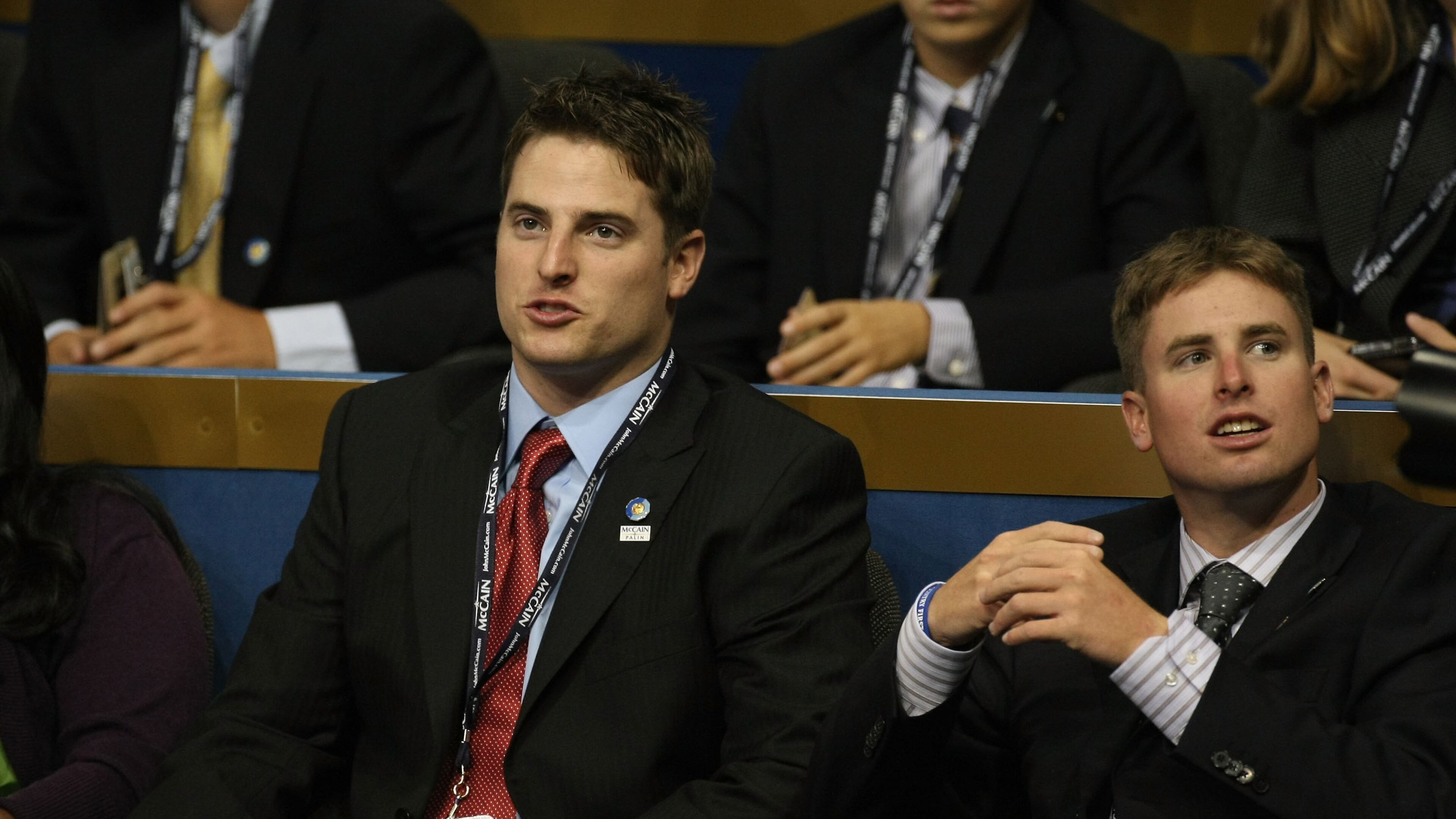 ST. PAUL, MN - SEPTEMBER 01: Jack McCain and Jimmy McCain, sons of presumptive Republican presidential nominee U.S. Sen. John McCain (R-AZ), attend on day one of the Republican National Convention (RNC) at the Xcel Energy Center September 1, 2008 in St. Paul, Minnesota. The GOP will nominate U.S. Sen. John McCain (R-AZ) as the Republican choice for U.S. President on the last day of the convention. (Photo by Justin Sullivan/Getty Images)