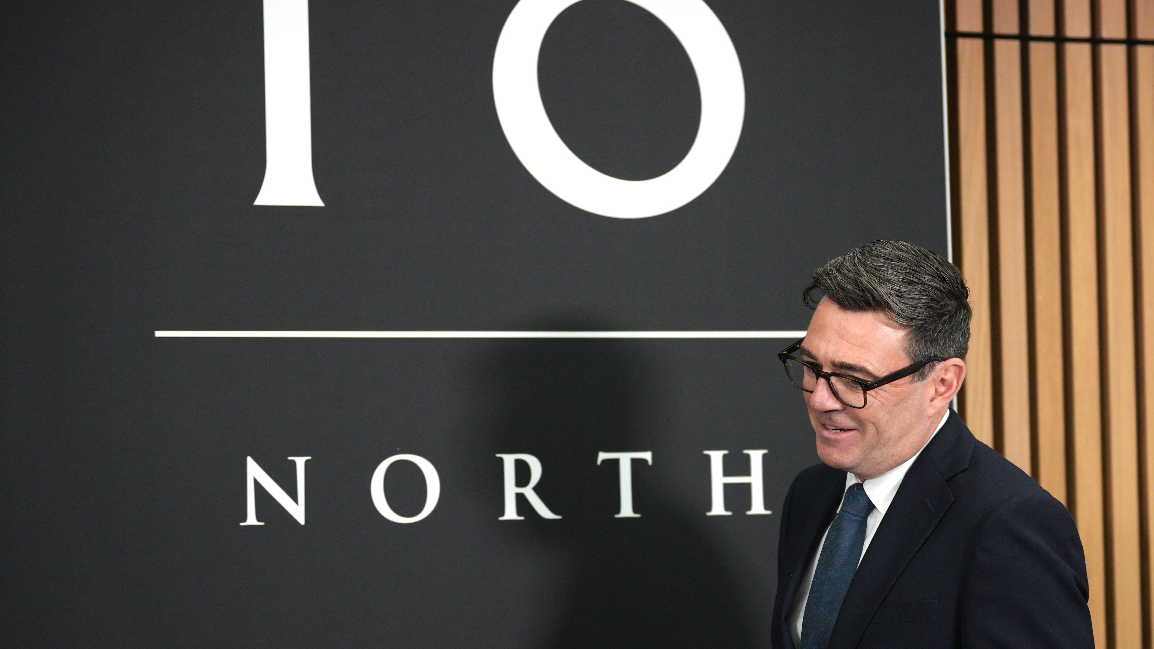 Britain's Prime Minister Andy Burnham arrives to hold a National Economic Council meeting at No 10 North at Heron House in Manchester, England. Friday July 24, 2026. (Christopher Furlong/Pool Photo via AP)