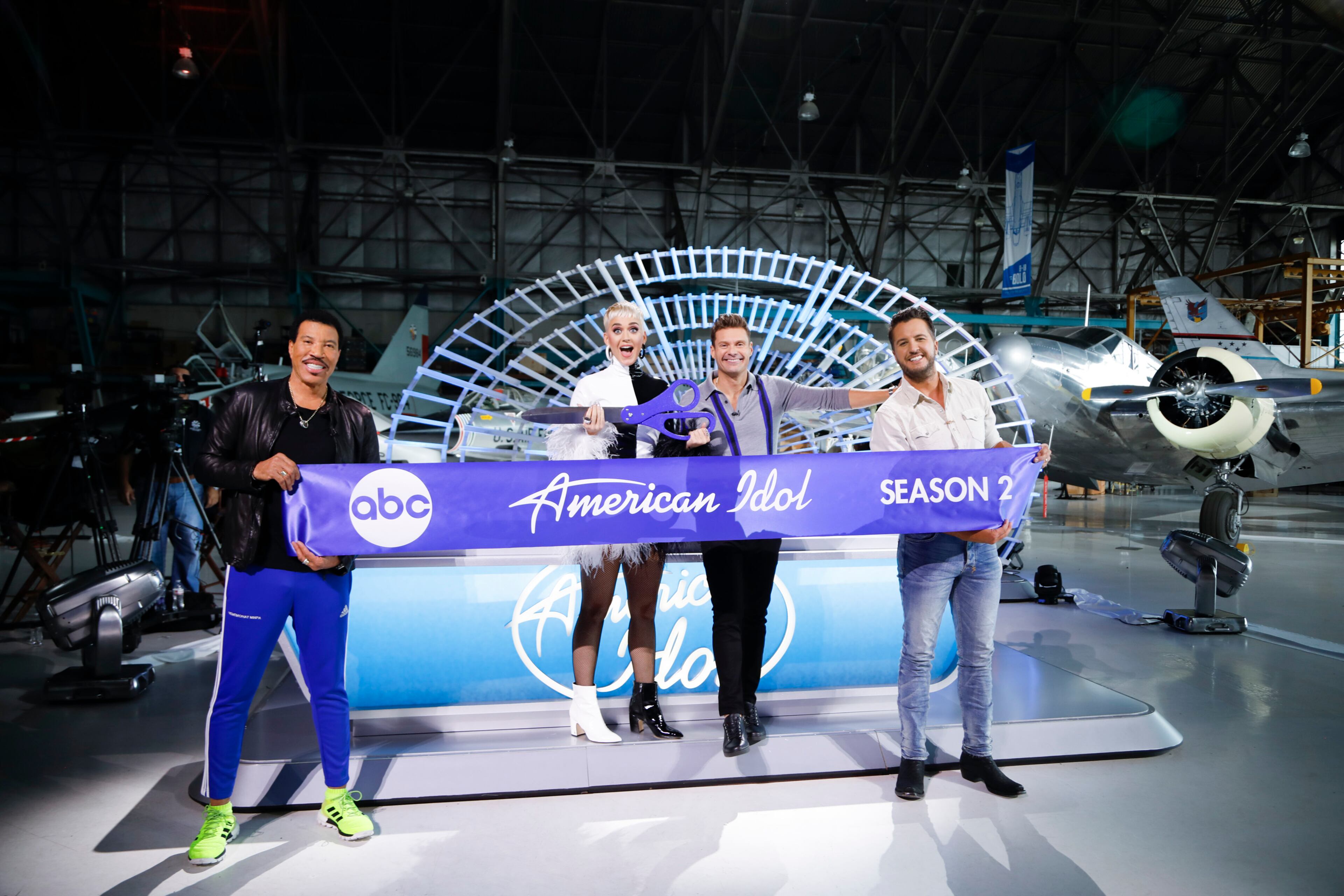 AMERICAN IDOL - Music industry legends and all-star judges Luke Bryan, Katy Perry and Lionel Richie, along with Emmy(r) - winning producer and host Ryan Seacrest were on hand when ABC's "American Idol" kicked off judge auditions for the next singing sensation in Denver, CO. "American Idol" is returning to The ABC Television Network for the 2018-2019 season, after first making its return to airwaves as the No. 1 reality show launch for its inaugural season on the network during the 2017-2018 season. (ABC/Josh Vertucci)
LIONEL RICHIE, KATY PERRY, RYAN SEACREST, LUKE BRYAN