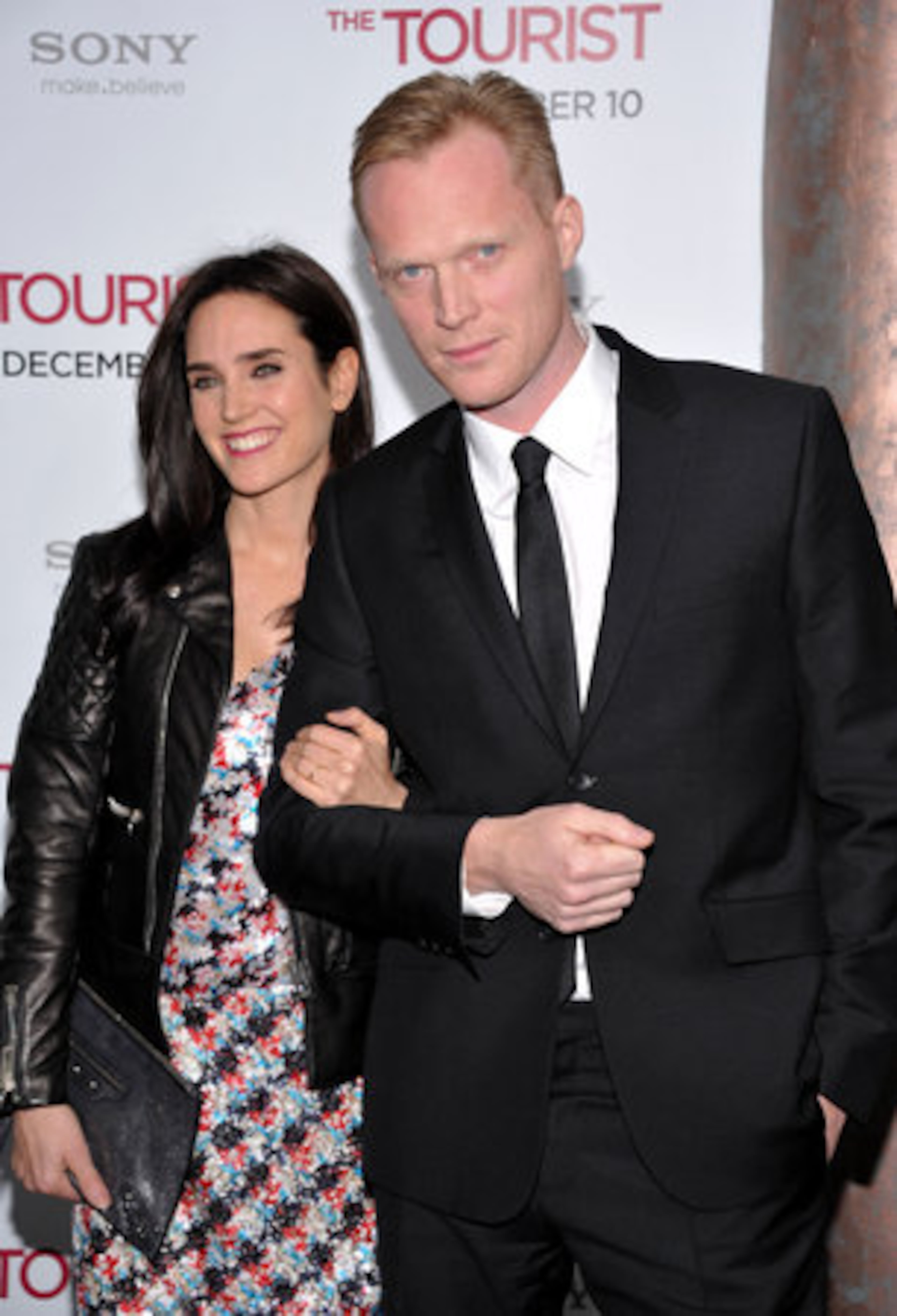 Actor Paul Bettany, right, and wife actress Jennifer Connelly attend the world premiere of "The Tourist" at the Ziegfeld Theatre. Bettany plays the character Acheson in the film starring Johnny Depp and Angelina Jolie.
